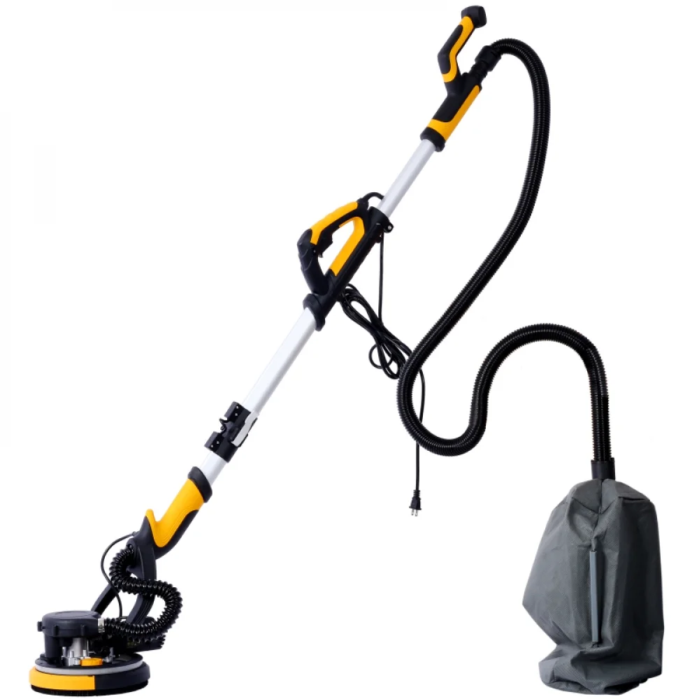 Drywall Sander, 780W Electric Drywall Sander with Vacuum Dust Collection 6.5A Motor Dustless Floor Sander with Variable Speed 900-1800RPM, LED Light, Extendable Foldable Handle,(Yellow+Black + ABS) - Image 2