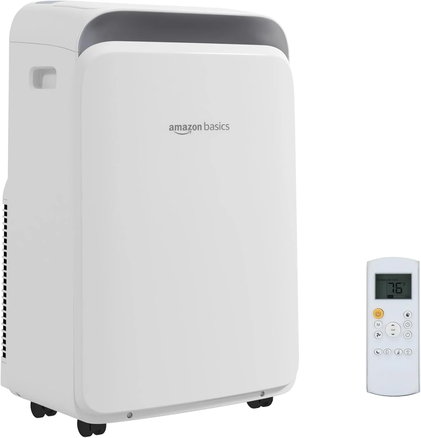 Climatiseur portable 3-en-1 Amazon Basics avec télécommande, minuterie, mode nuit, oscillation automatique, déshumidificateur, 10 000 BTU (ASHRAE) / 6 000 BTU (SACC), rafraîchit une chambre jusqu'à 450 pi² (42 m²), blanc
