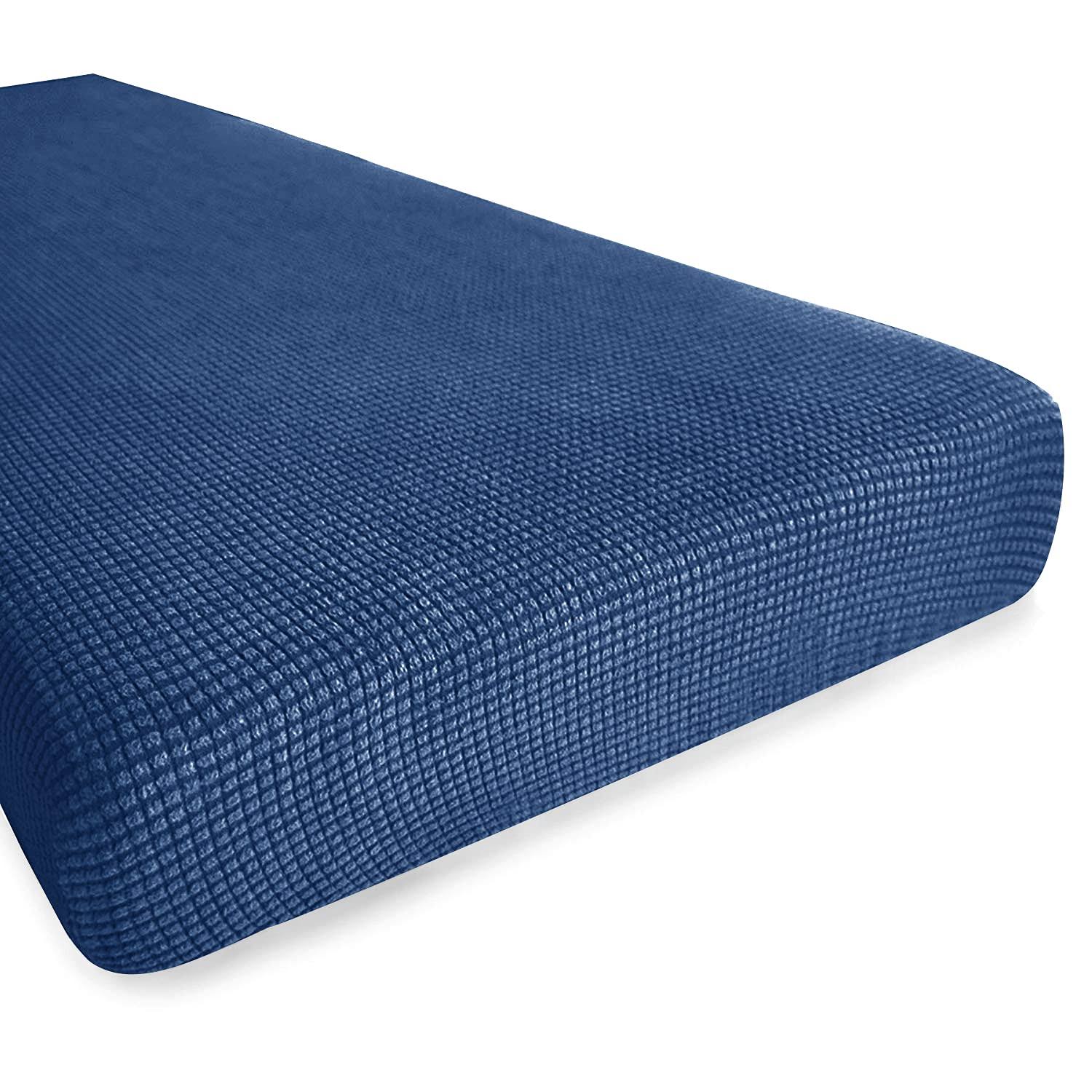 Hokway Stretch Couch Cushion Slipcovers Reversible Cushion Protector Slipcovers Sofa Cushion Protector Covers(French Blue, Medium)