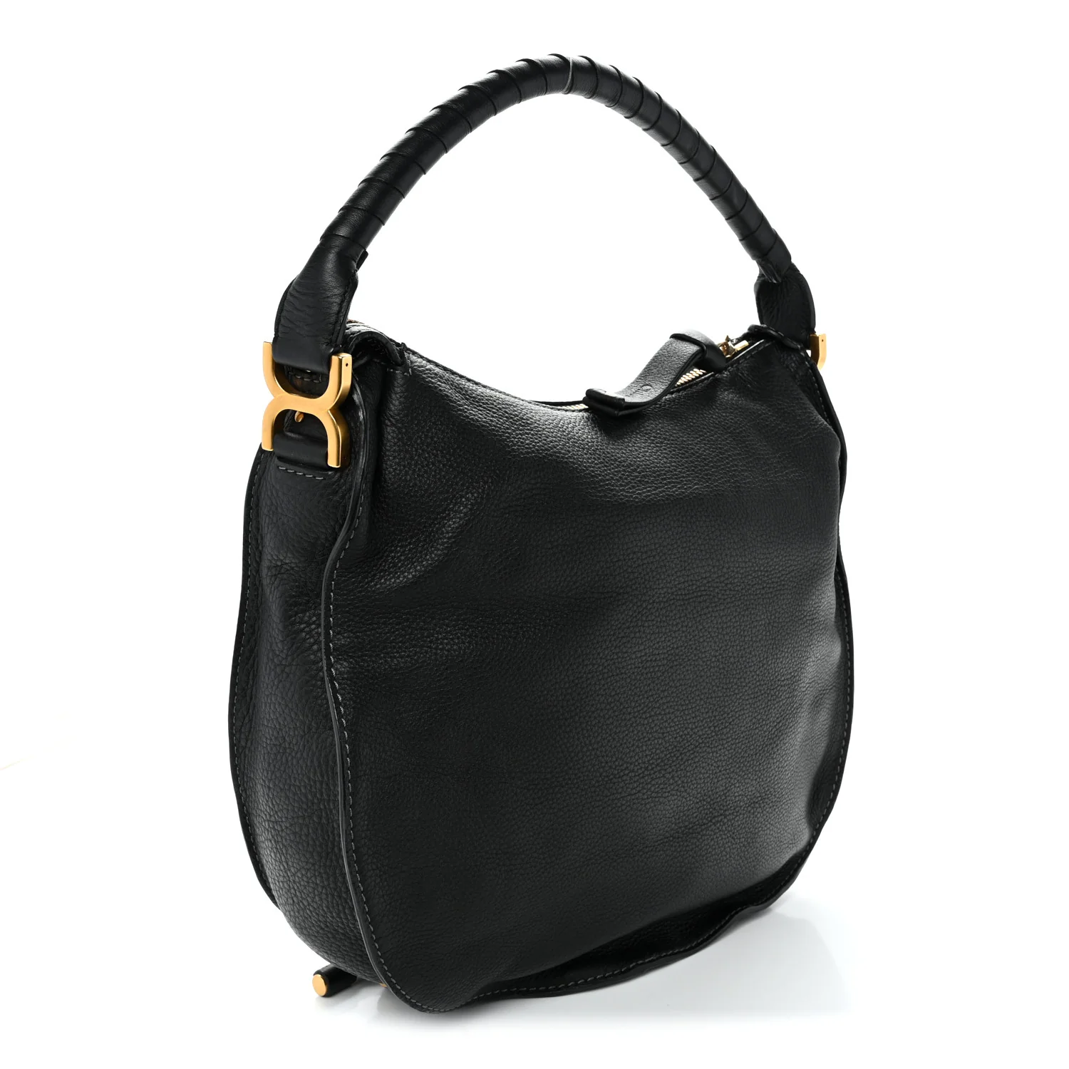 Calfskin Medium Marcie Satchel Black