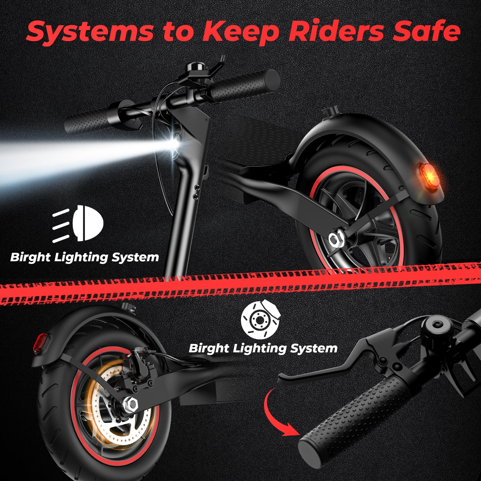 Electric Scooter Adult, 350W Motor, 21 Miles Long Range, 19 mph 8 5" Pneumatic tire Folding Commuter Electric Scooter for Adults Teens, Superior Performance Smart App Dual Braking(Black) Image 7