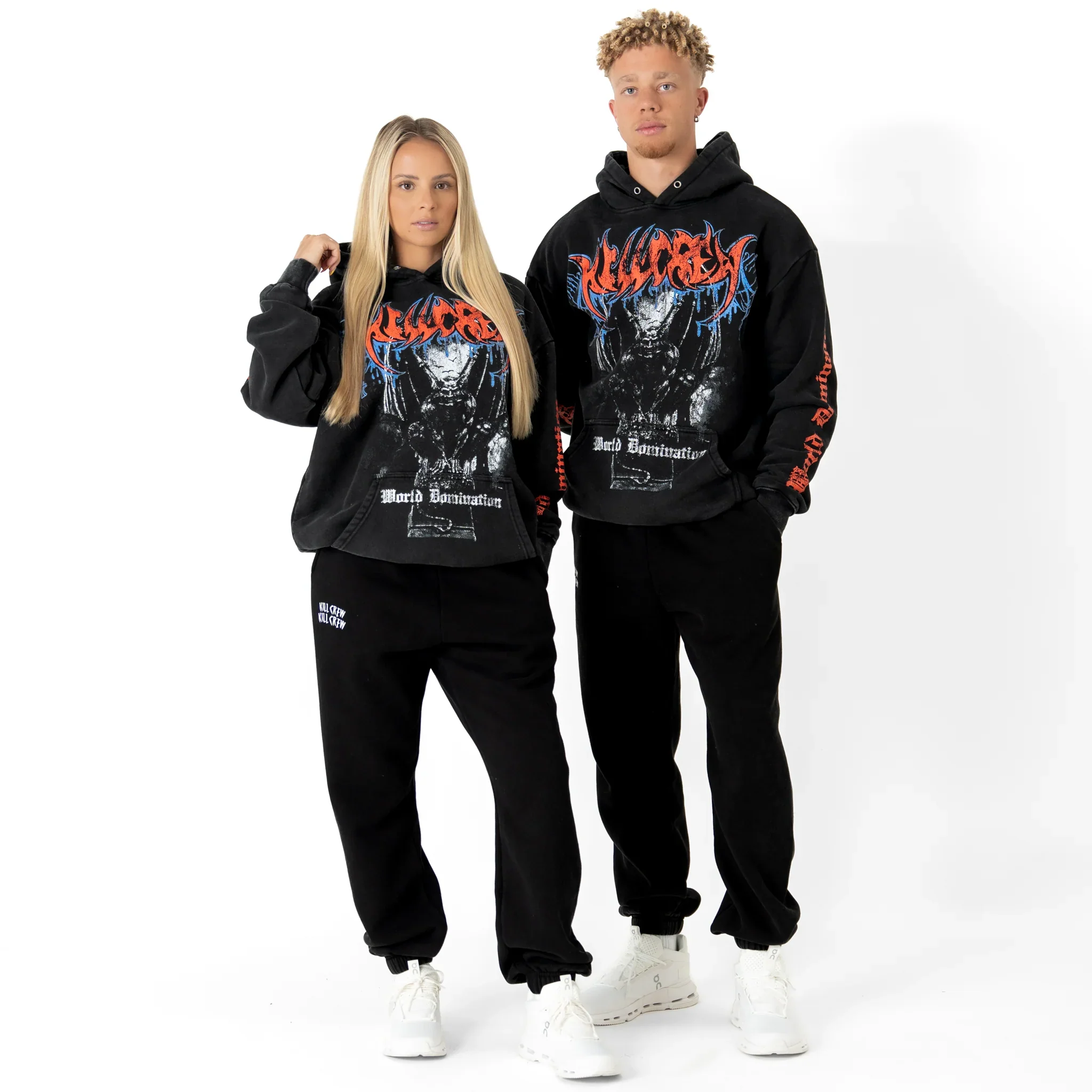 OVERSIZED LUX WORLD DOMINATION HOODIE - BLACK