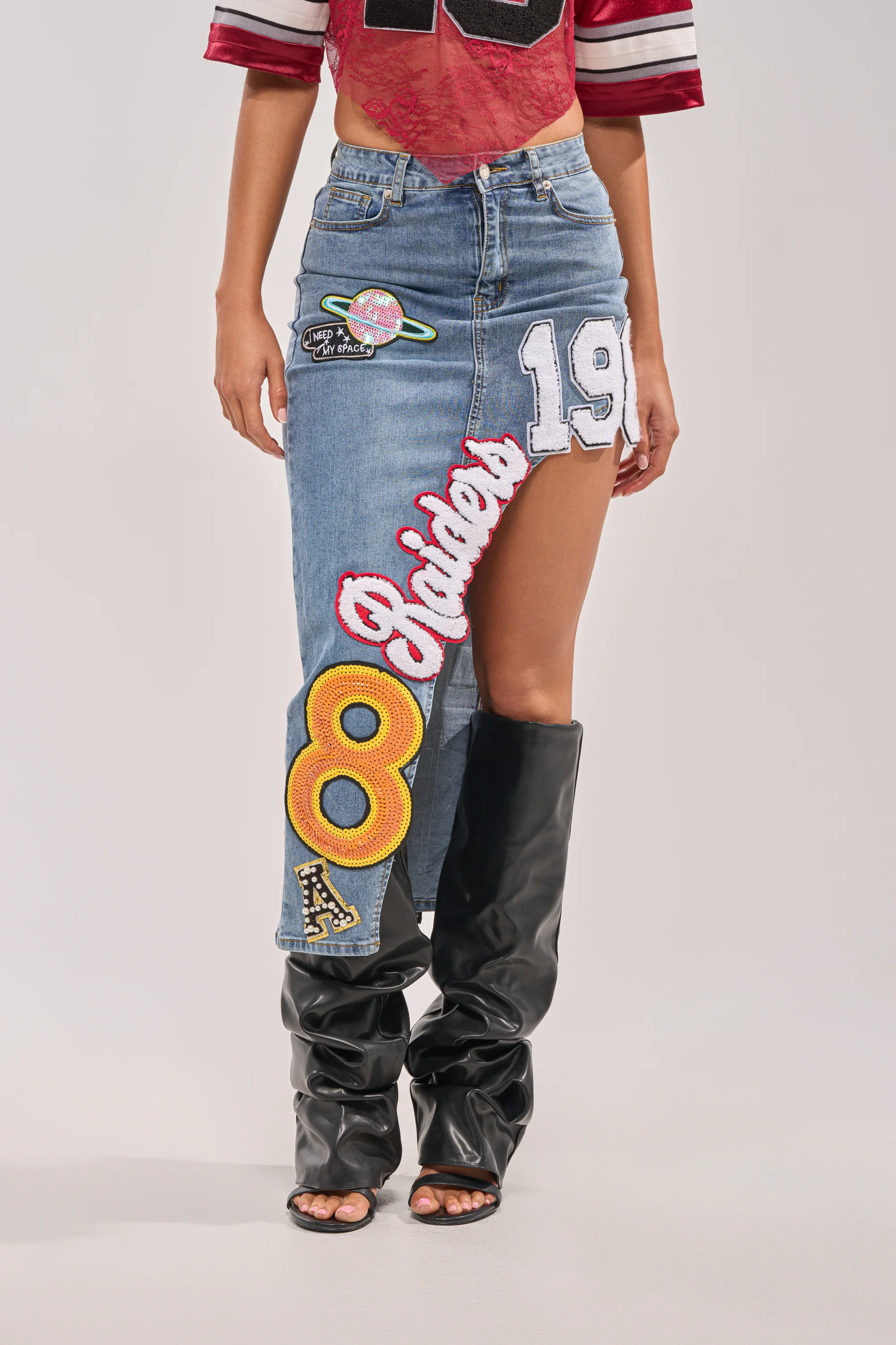 RAIDERS DENIM MAXI SKIRT - Akira Store