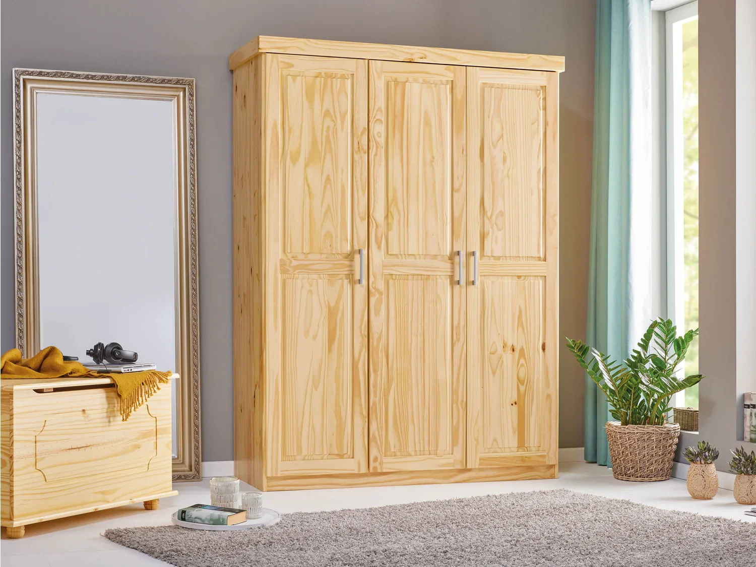 Inter Link Armoire  vtements en pin massif, veines naturelles