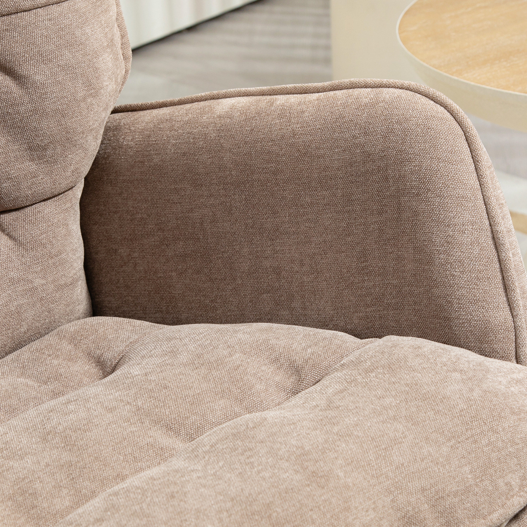 HOMCOM Schommelstoel met Brede Zit en Hoge Rugleuning, Frame van Beukenhout, tot 120 kg, Bruin