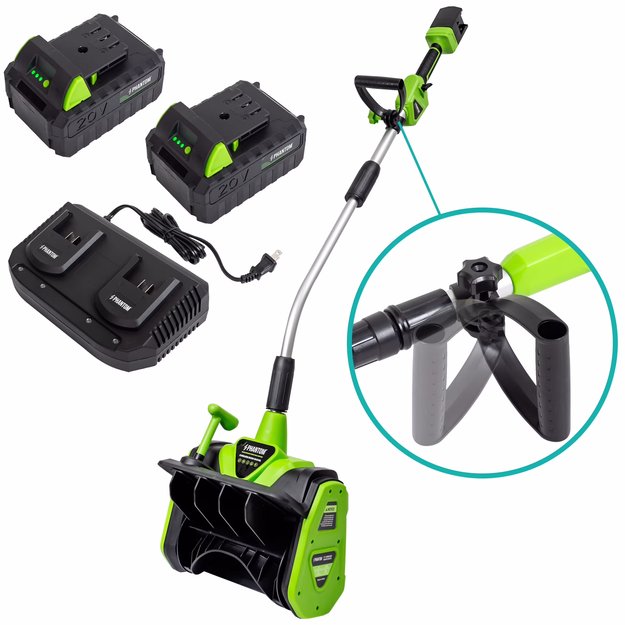 Cordless Snow Shovel, 20V Battery Powered Snow Blower, Lightweight Electric Snow Thrower with Adjustable Handle, Directional Plate, Perfect for Patios, Decks, Walkways, and Driveways (20 INCH)(20") - Image 3