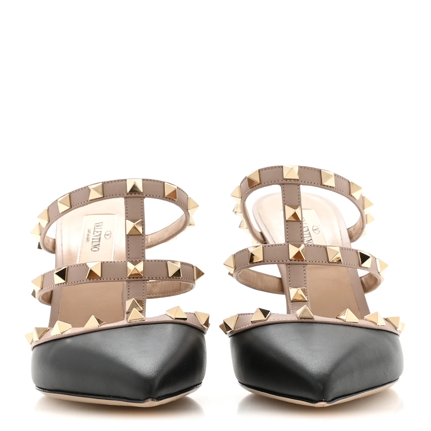 Nappa Rockstud 90mm Cage Mules 36 Black Poudre