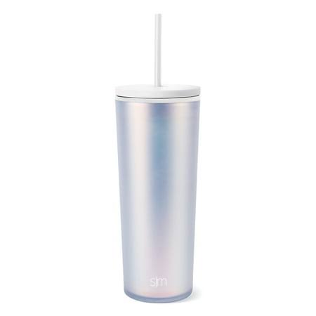 Simple Modern 24 fl oz Double Wall Plastic Classic Tumbler with Straw|Opalescent, Size: One Size