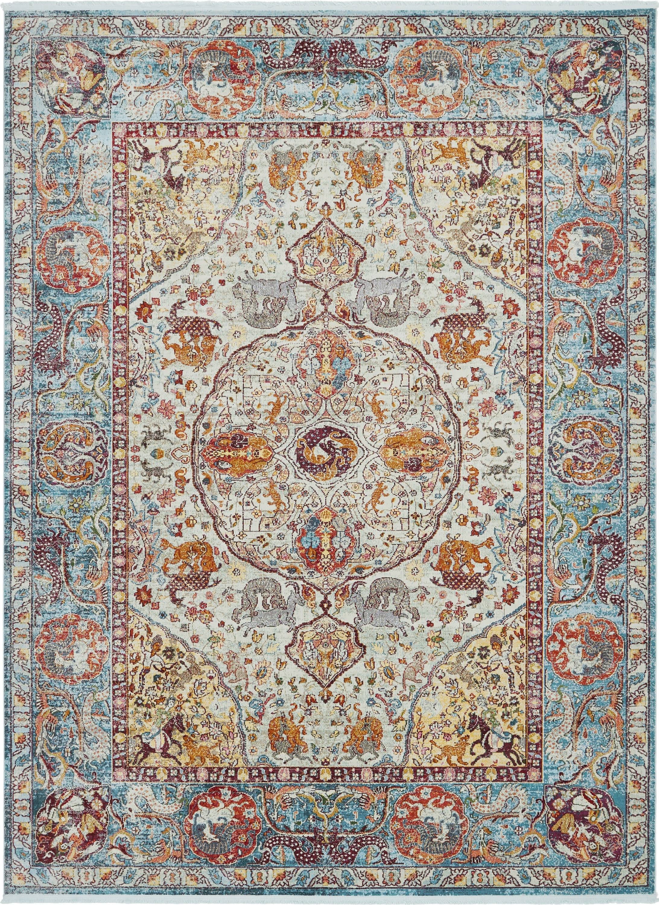 Unique Loom Rumba Baracoa Area Rug - 10' x 13' (Light Blue)