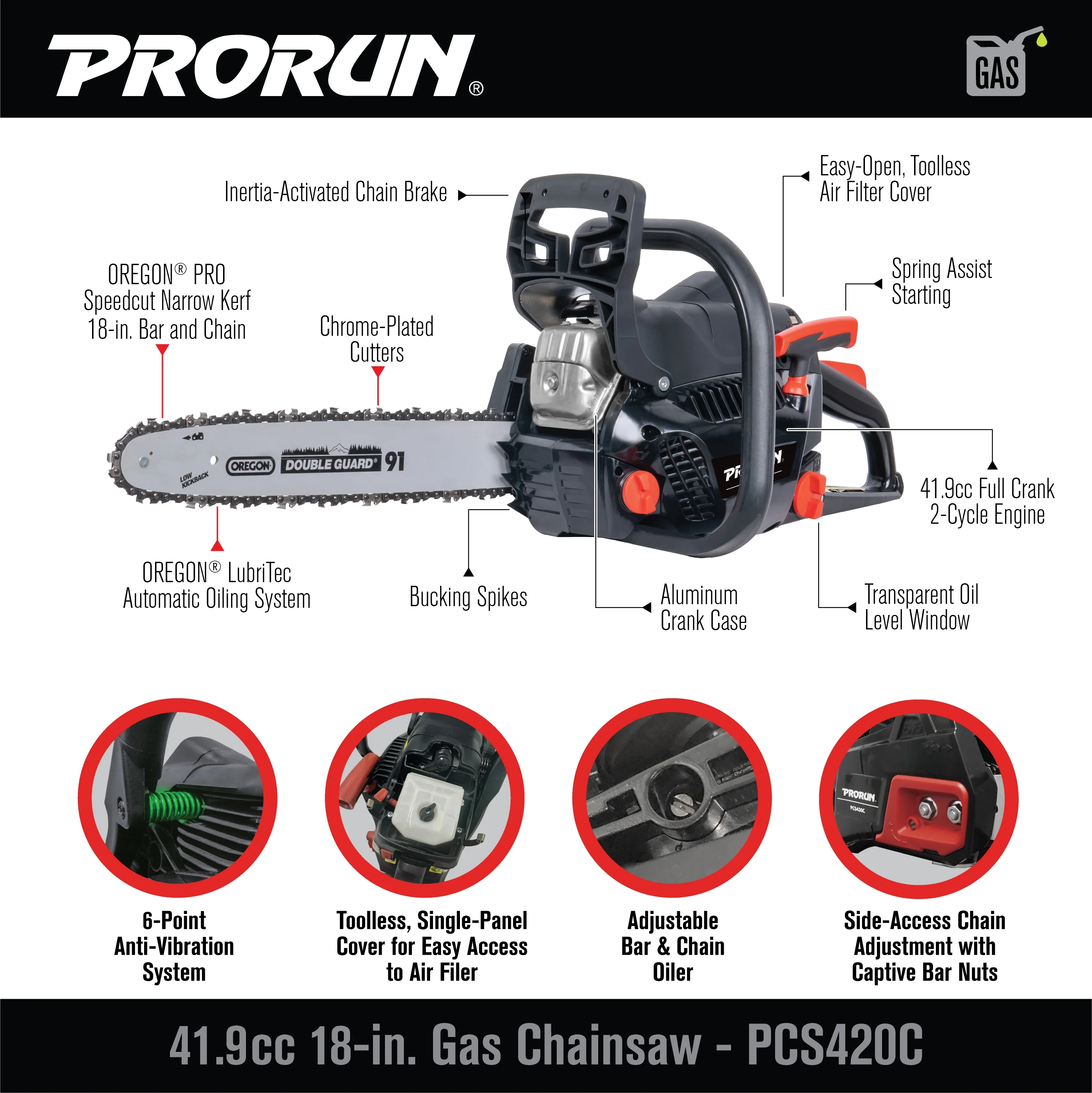 18-in. 42.0cc 2-Cycle Gas-Powered Chainsaw - Image 7
