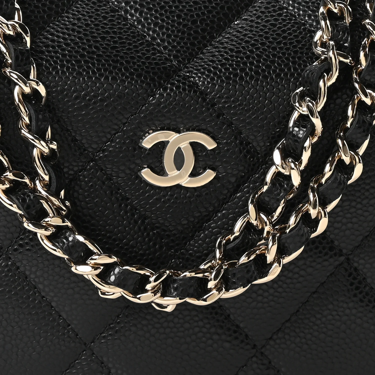 Caviar Quilted Other Shape With Chain Black