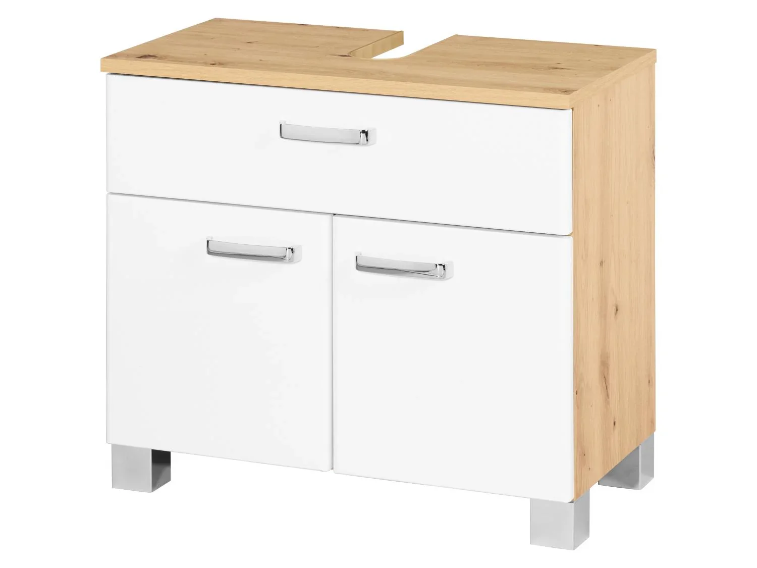 LIVARNO home Armoire latrale + meuble sous-vasque Palermo, blanc/imitation chne