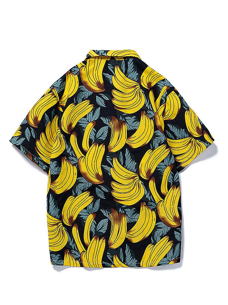 Chemise et short de bain à imprimé banane