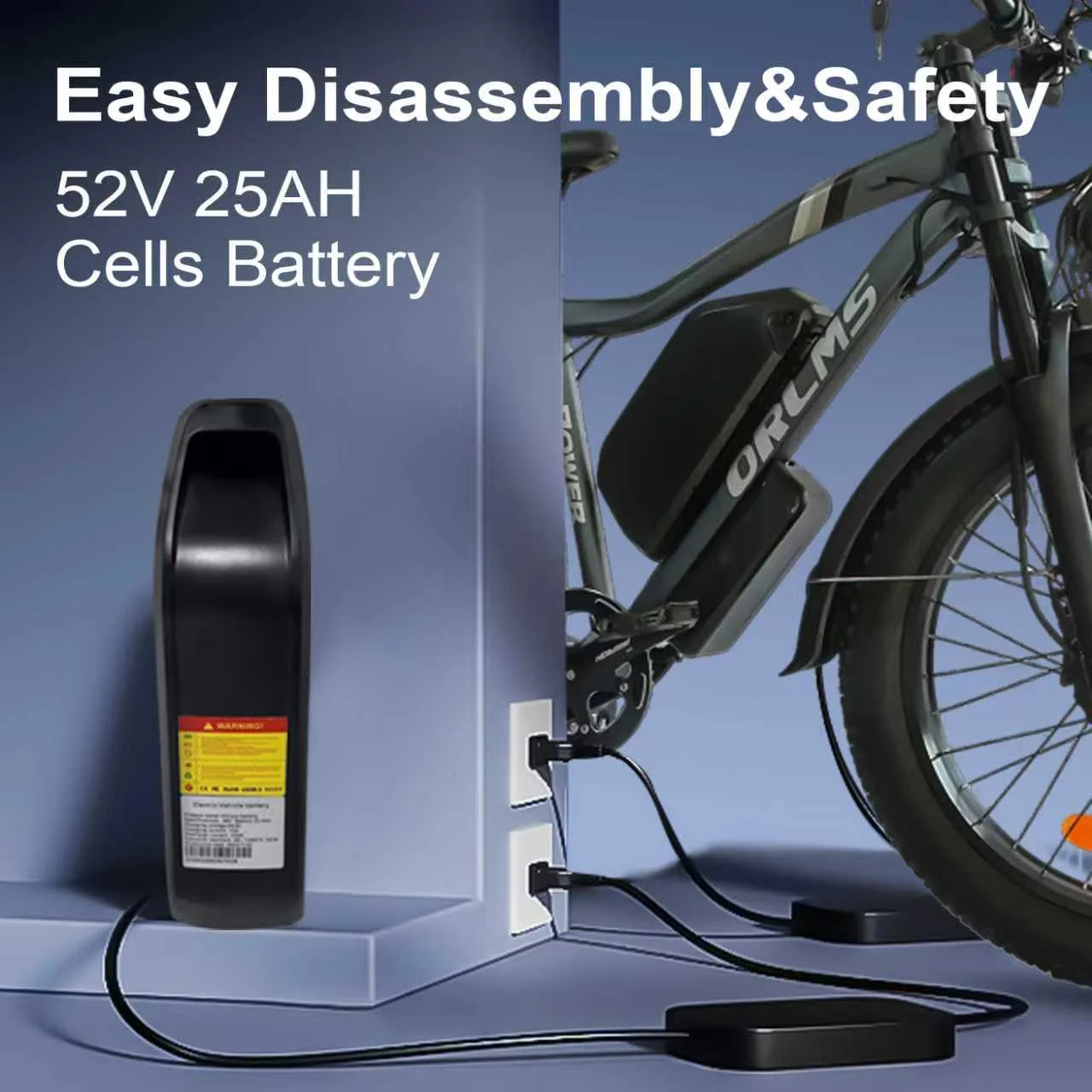 3000W Peak Dual Motor E-Bike, 52V 25AH Battery Elec-tric Bike for Adults, 35MPH Mountain AWD 7-Speed Snow E-Bike with 24" x 4.0 Fat Tire for Mountain Snow Hunting Commuting(Gold) - Image 10