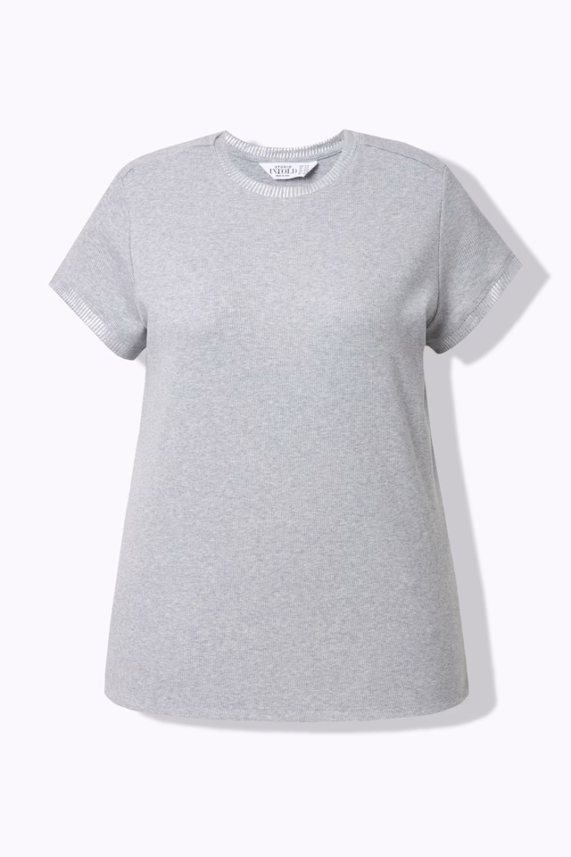 Ribbed classic cut silver print cuff shirt