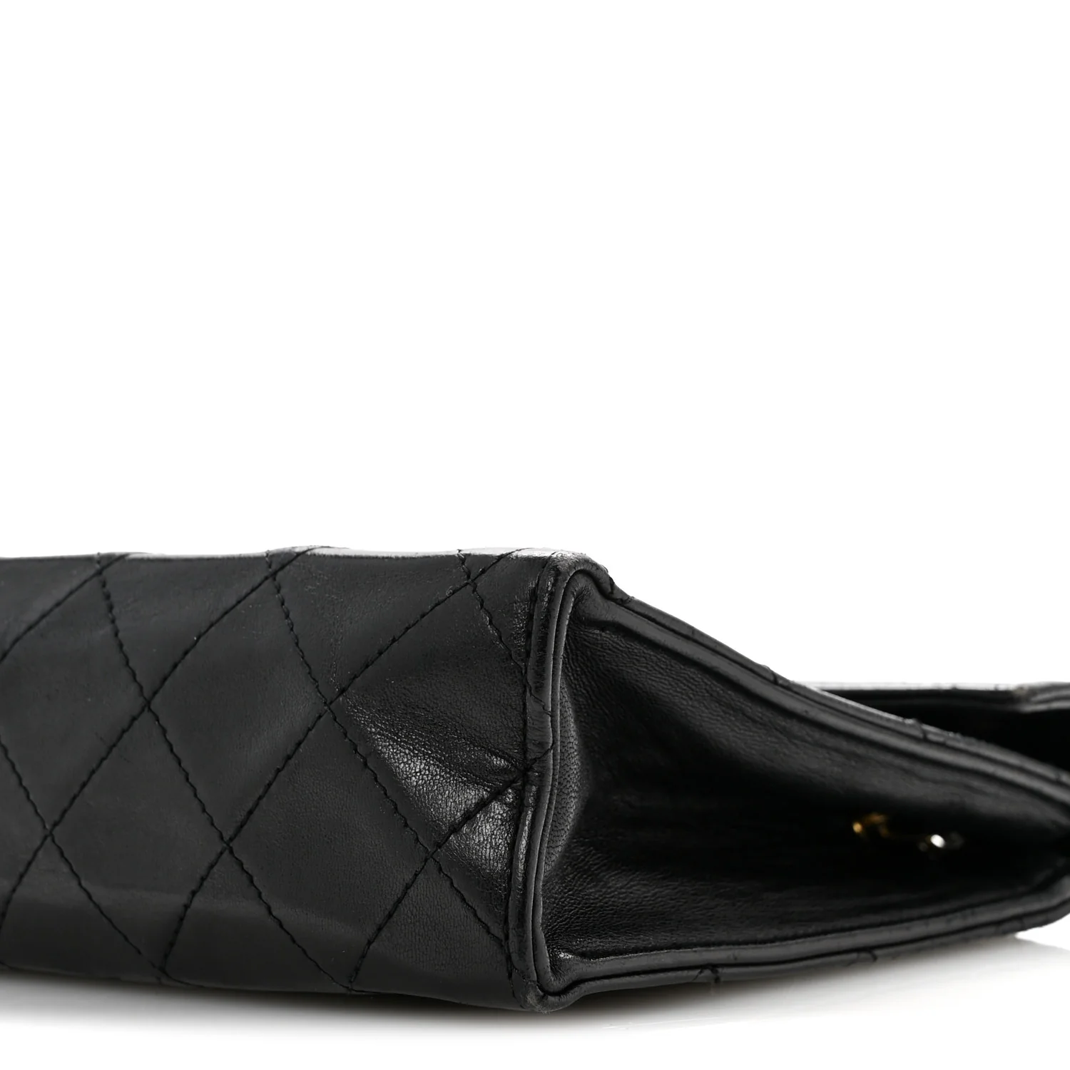 Lambskin Quilted Envelope Flap Black