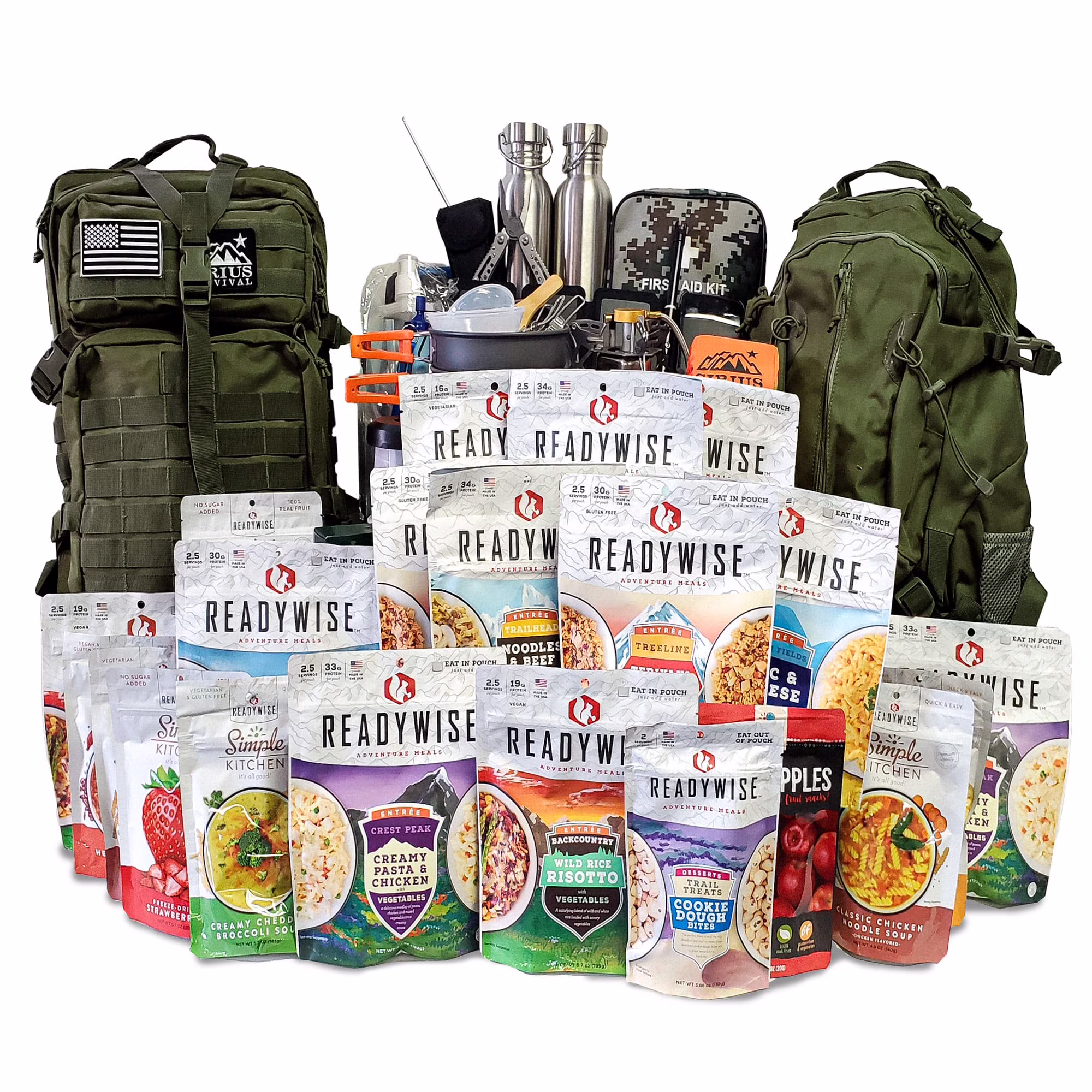 72 Emergency Survival Kit/Backpack �C 72 Hour for 2 People �C Disaster Preparedness �C Delicious Food, Gear, Lighting, First Aid, Tools More Camo(Camo) - Image 3