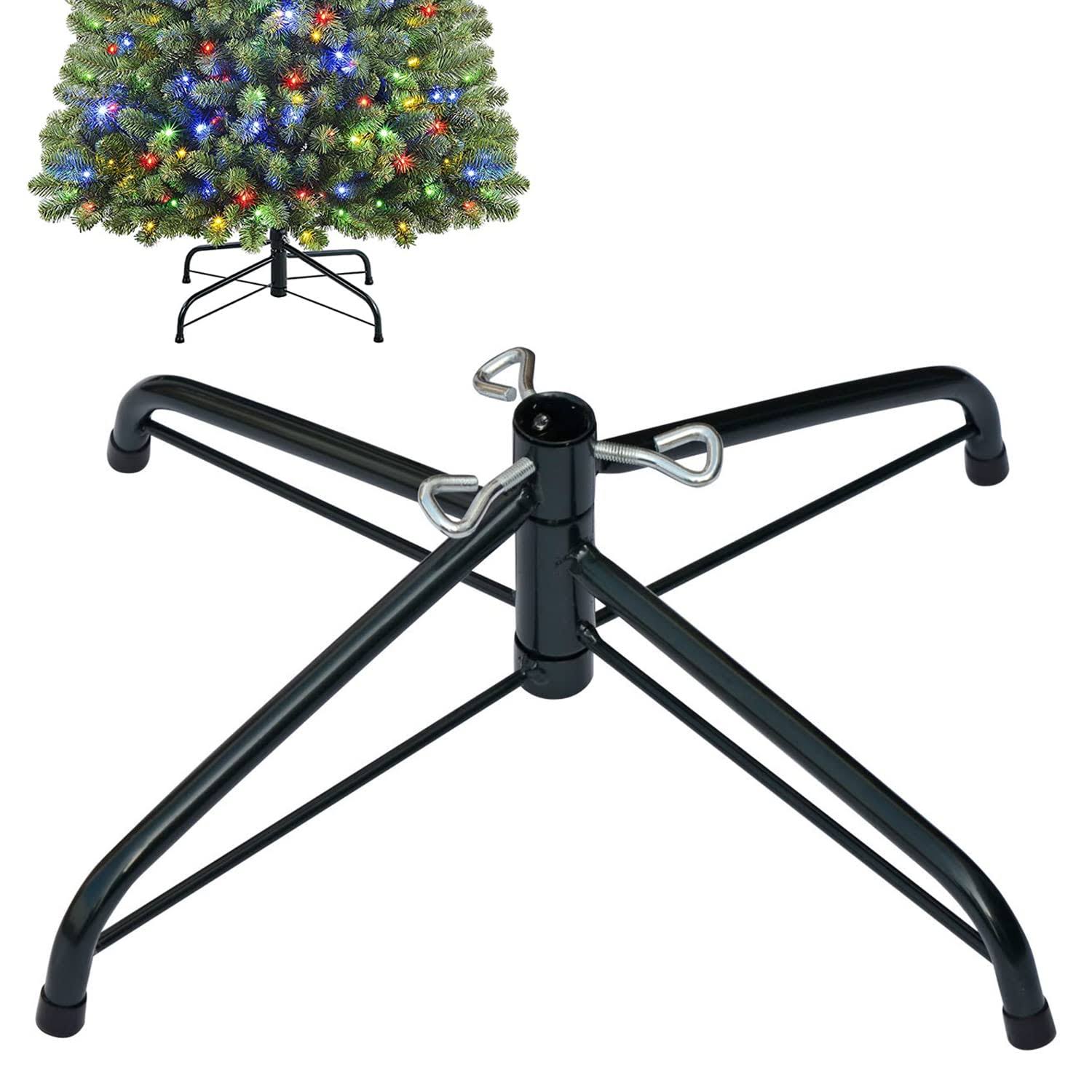 Replacement Christmas Tree Stand, Folding Christmas Tree Base for 4 ft to 6.5 ft Artificial Trees, Fits 0.5-1.26 inch Tree Pole, Green