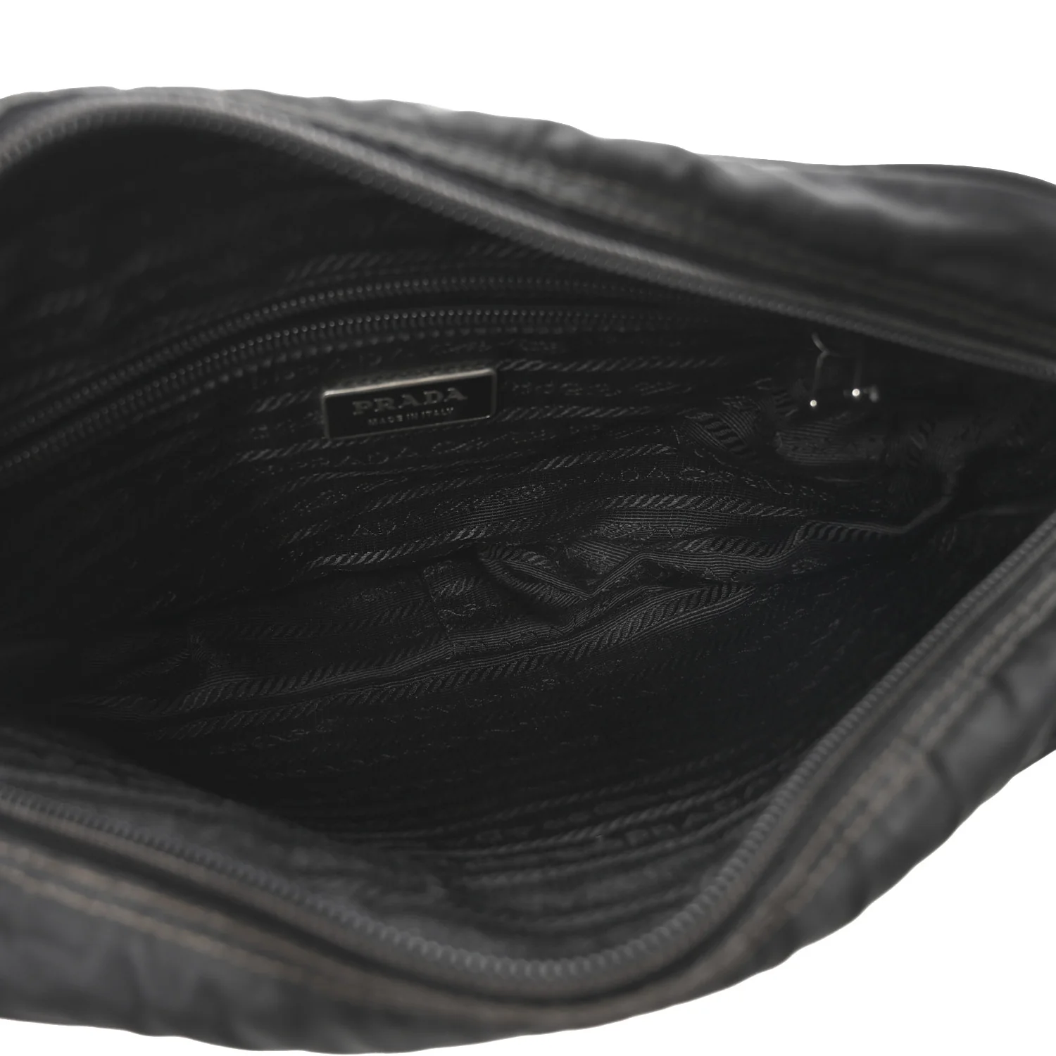 Tessuto Nylon Triangle Shoulder Bag Black
