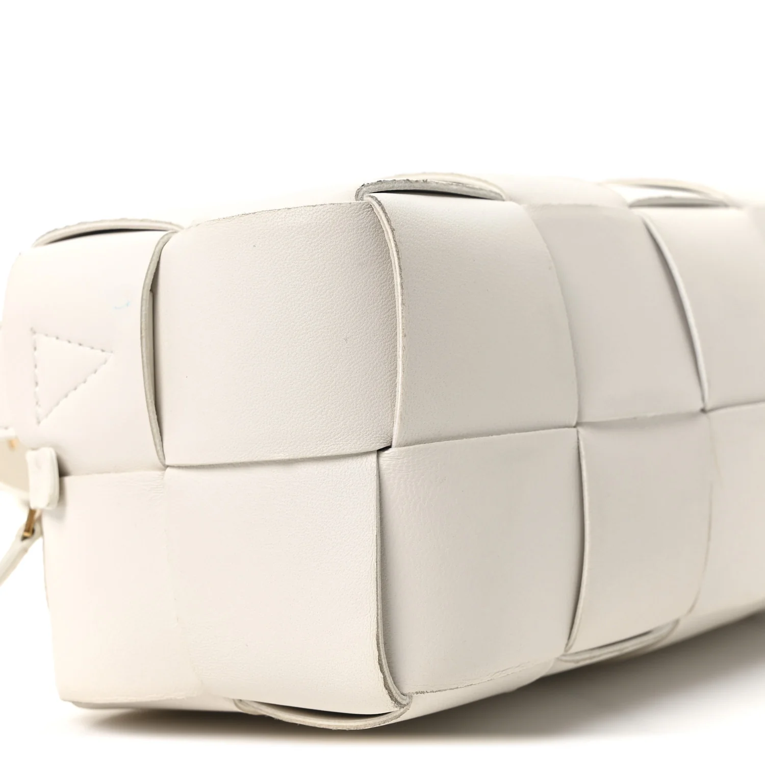 Lambskin Maxi Intrecciato Small Brick Cassette Bag White