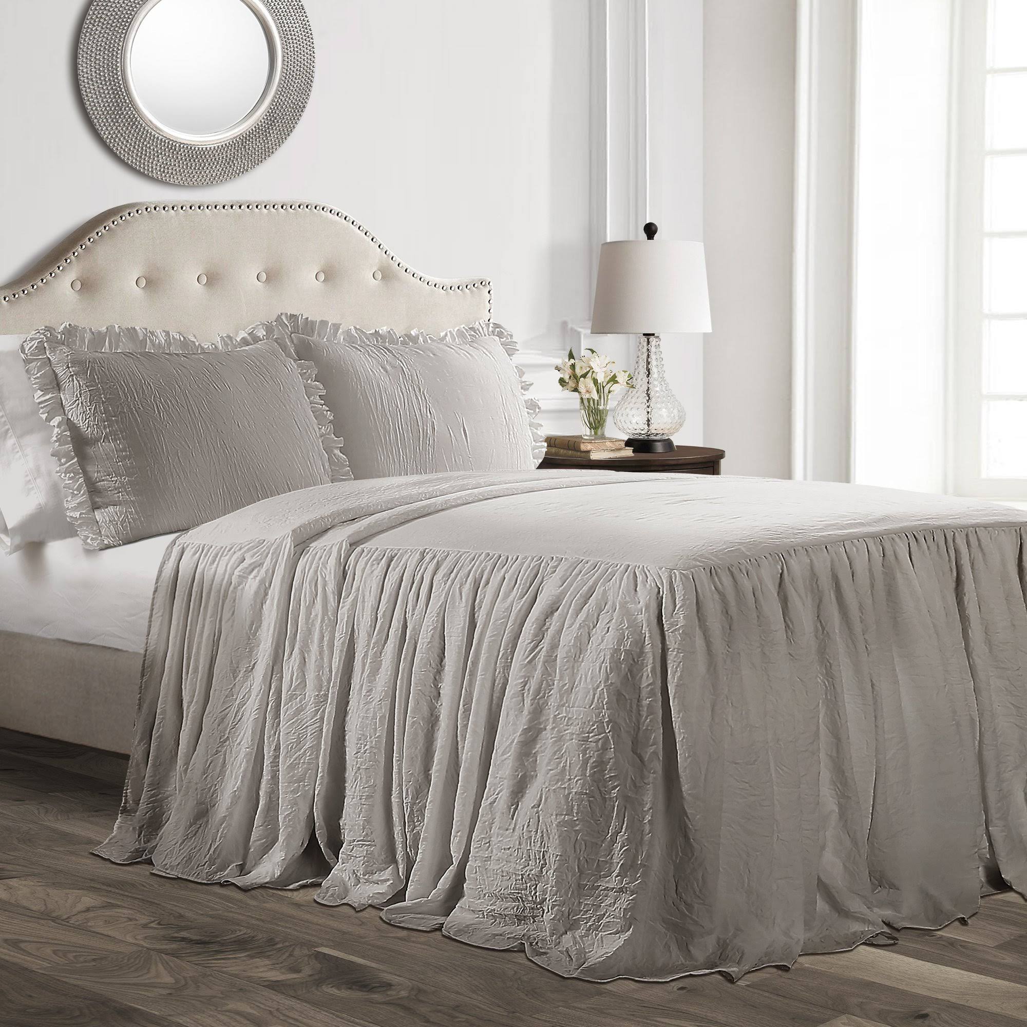 Lush Decor Ruffle Skirt Bedspread Set (Gray - King)