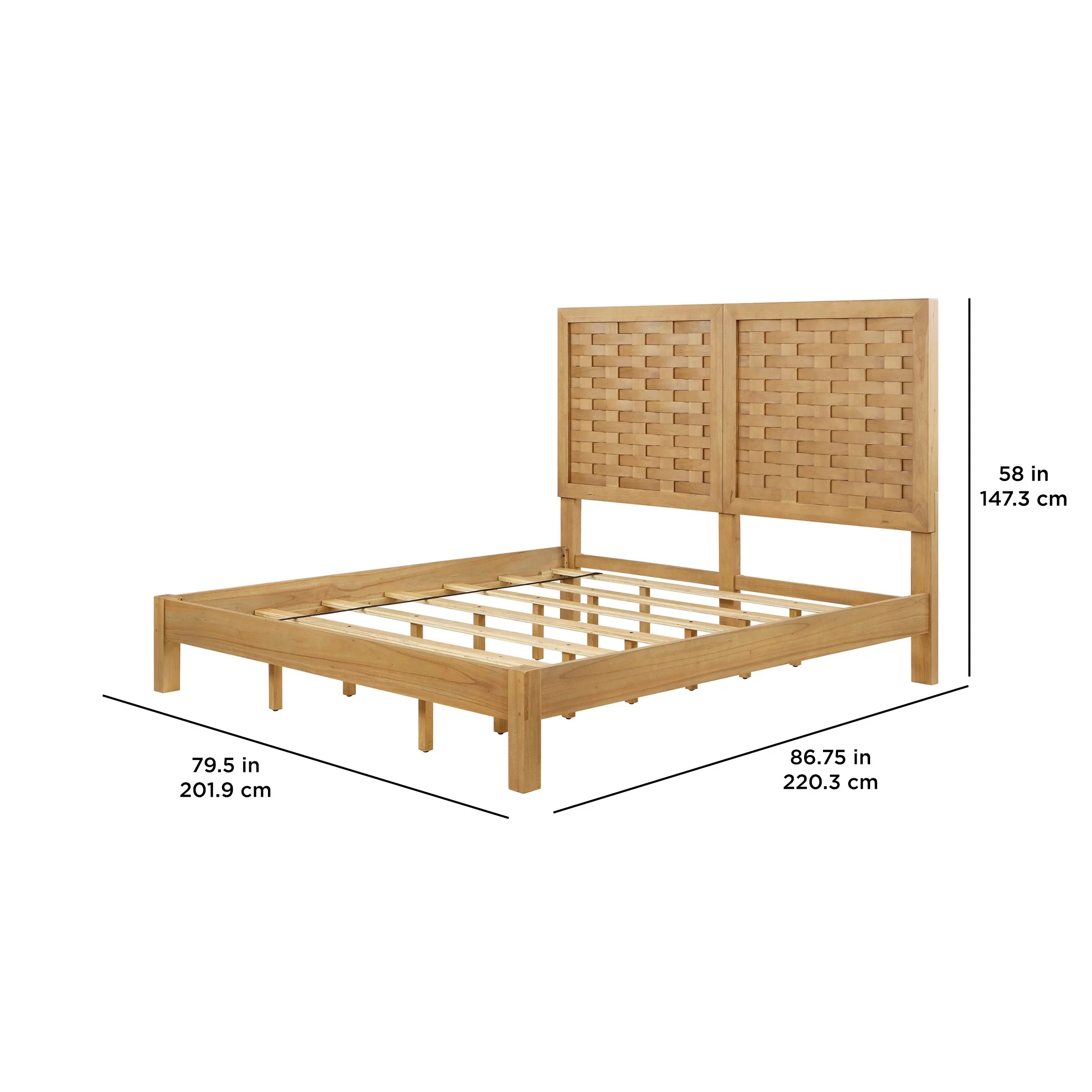 Better Homes & Gardens Bristol Queen Woven Bed, Natural Oak finish, by Dave & Jenny Marrs