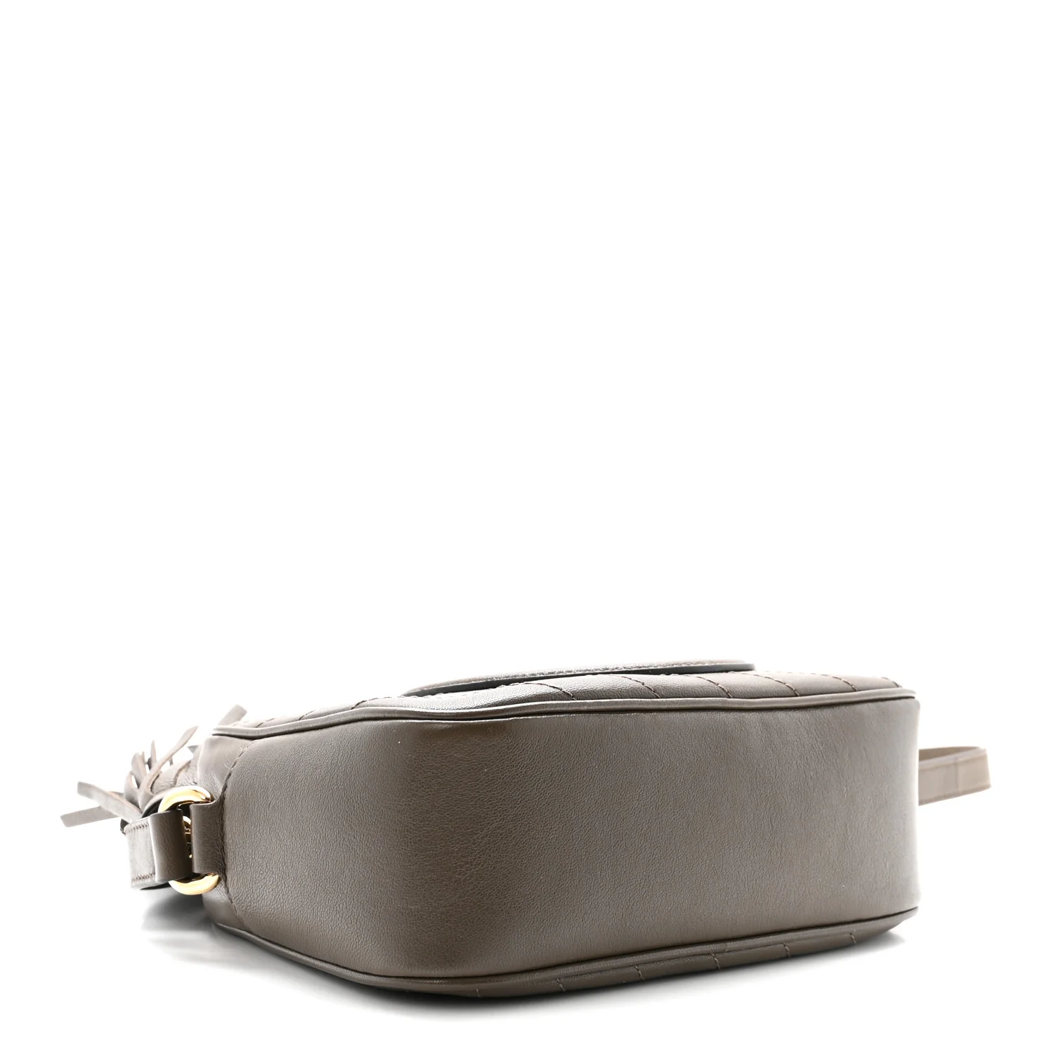 Sakai Be Green Calfskin Diagonal Stitched Small Blondie Shoulder Bag Craclet Brown