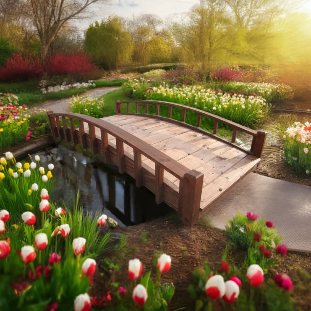 SamsGazebos 6 Foot Japanese Garden Bridge, Brown