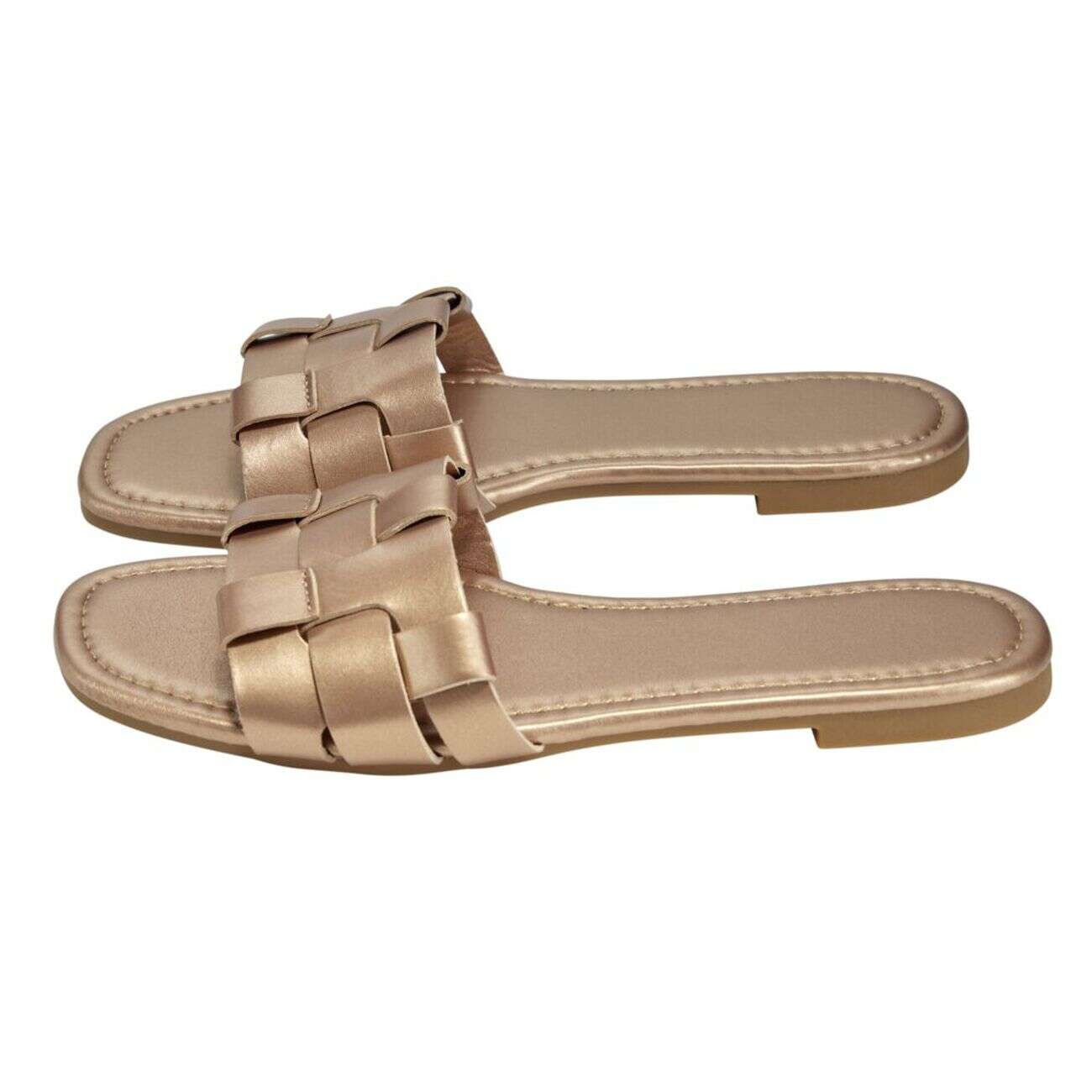 Sandales femme carrées simili rose gold 37/38