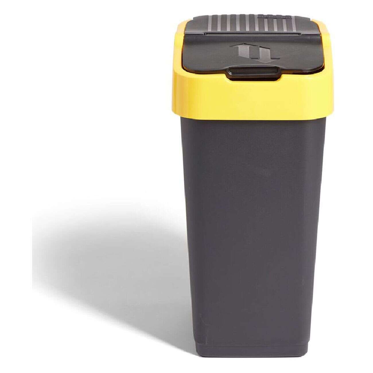 Poubelle de tri pour plastique 35L plastique jaune et noir