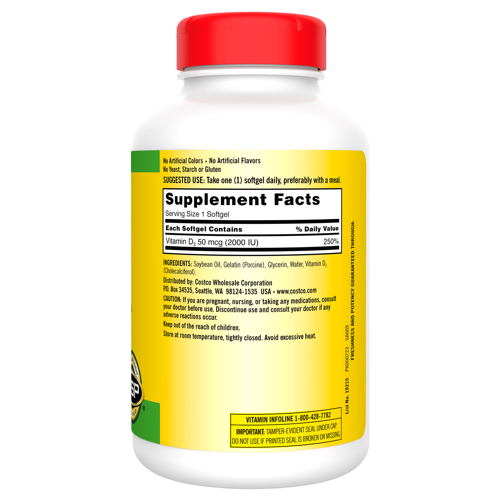 Kirkland Signature Extra Strength D3 50 Mcg., 600 Softgels