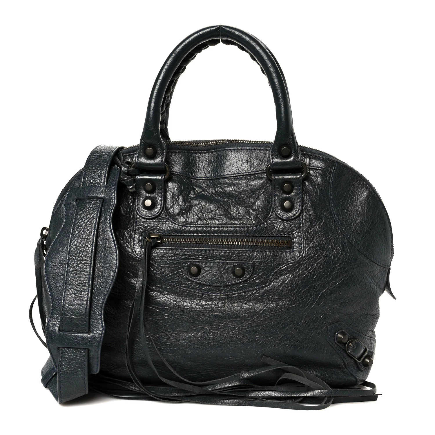 Agneau Classic Hardware Bowling Bag Anthracite