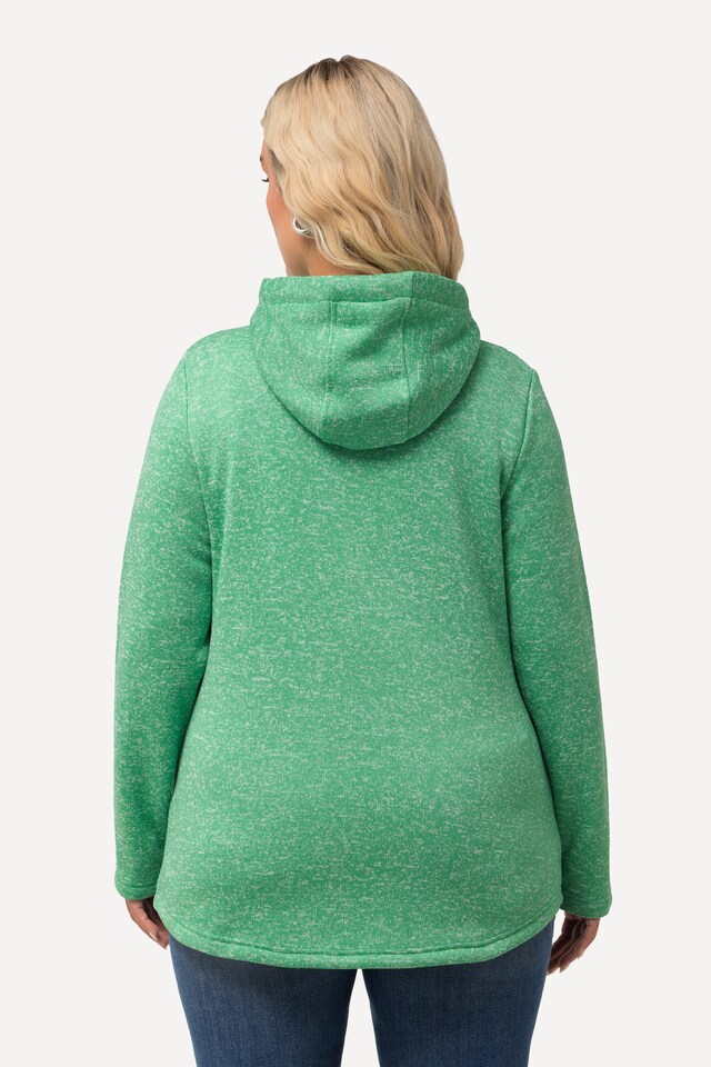 Melange Knit Fleece Lined Hooded Jacket