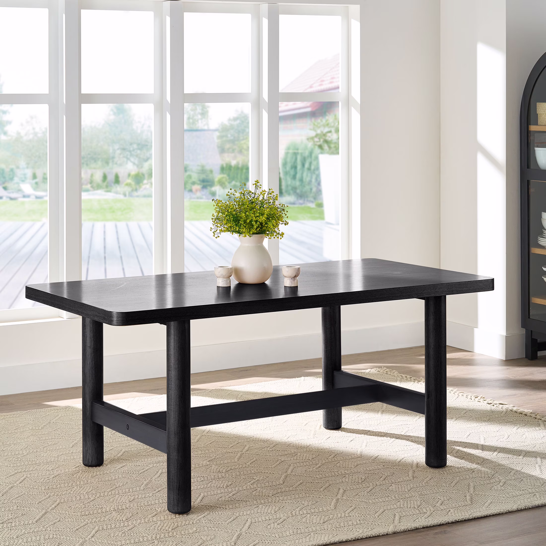 Better Homes & Gardens Adlin 70 Adjustable Dining Table, Charcoal