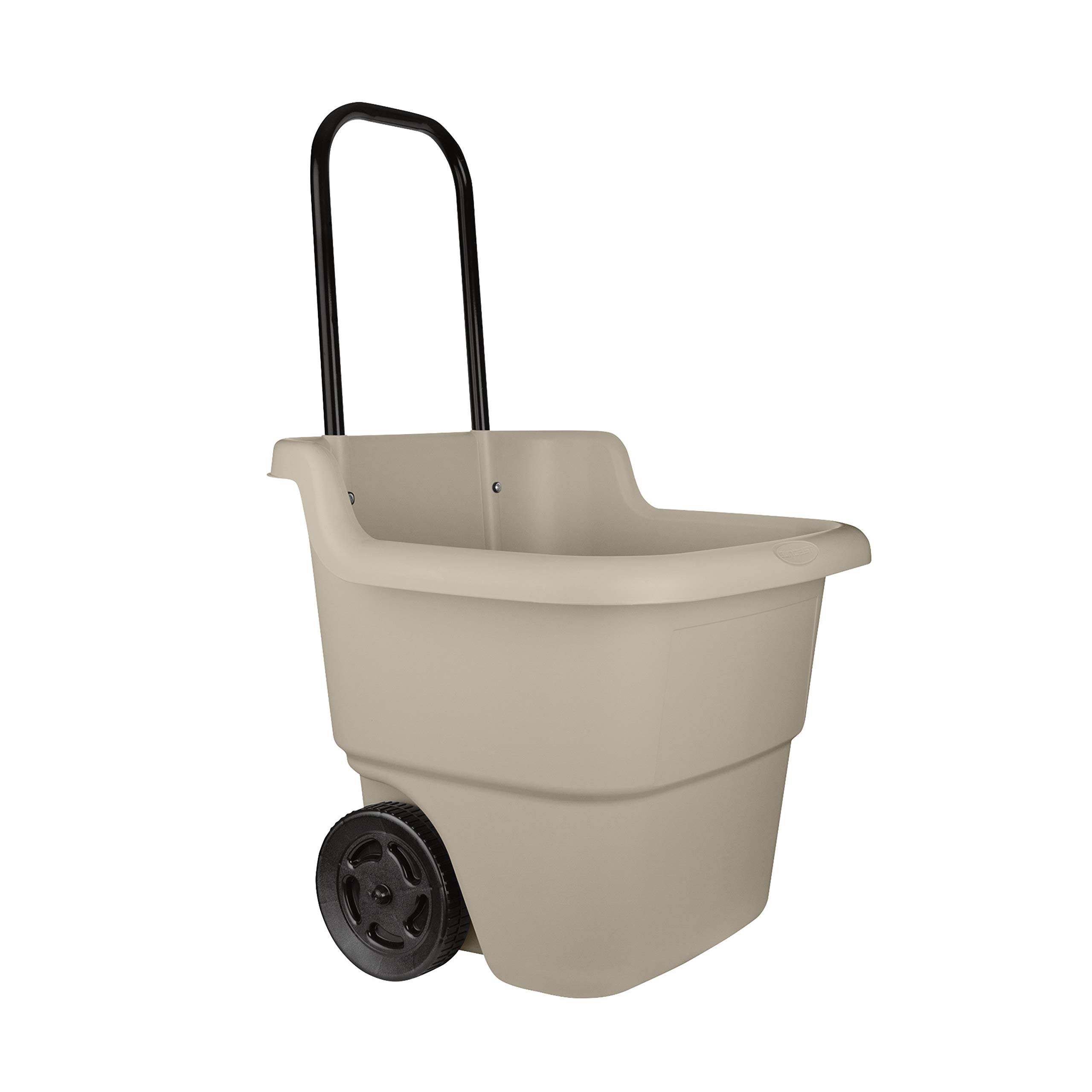 Suncast 15 gal. Portable Plastic Taupe Lawn Cart