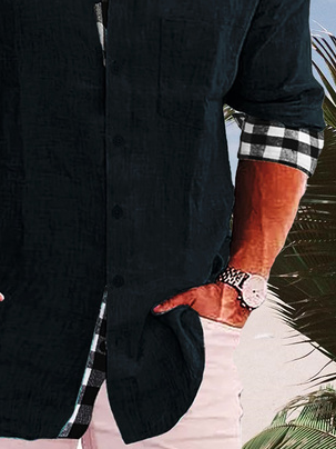 Chemise décontractée à carreaux en coton patchwork Hardaddy®