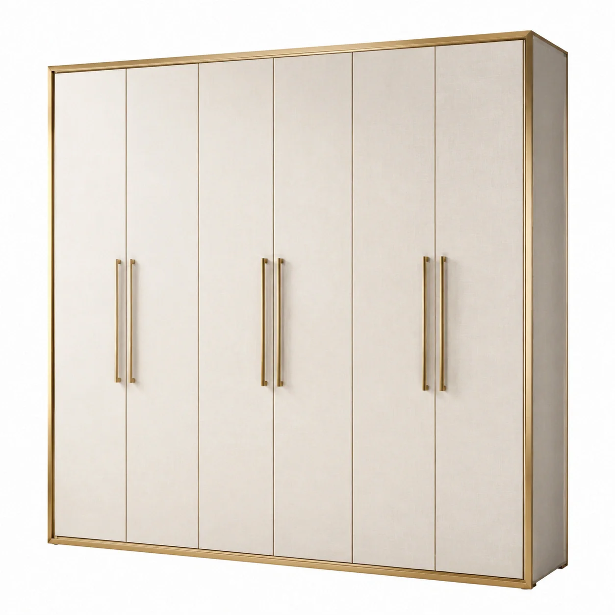 Armoire 5 portes en métal et MDF beige - 2026