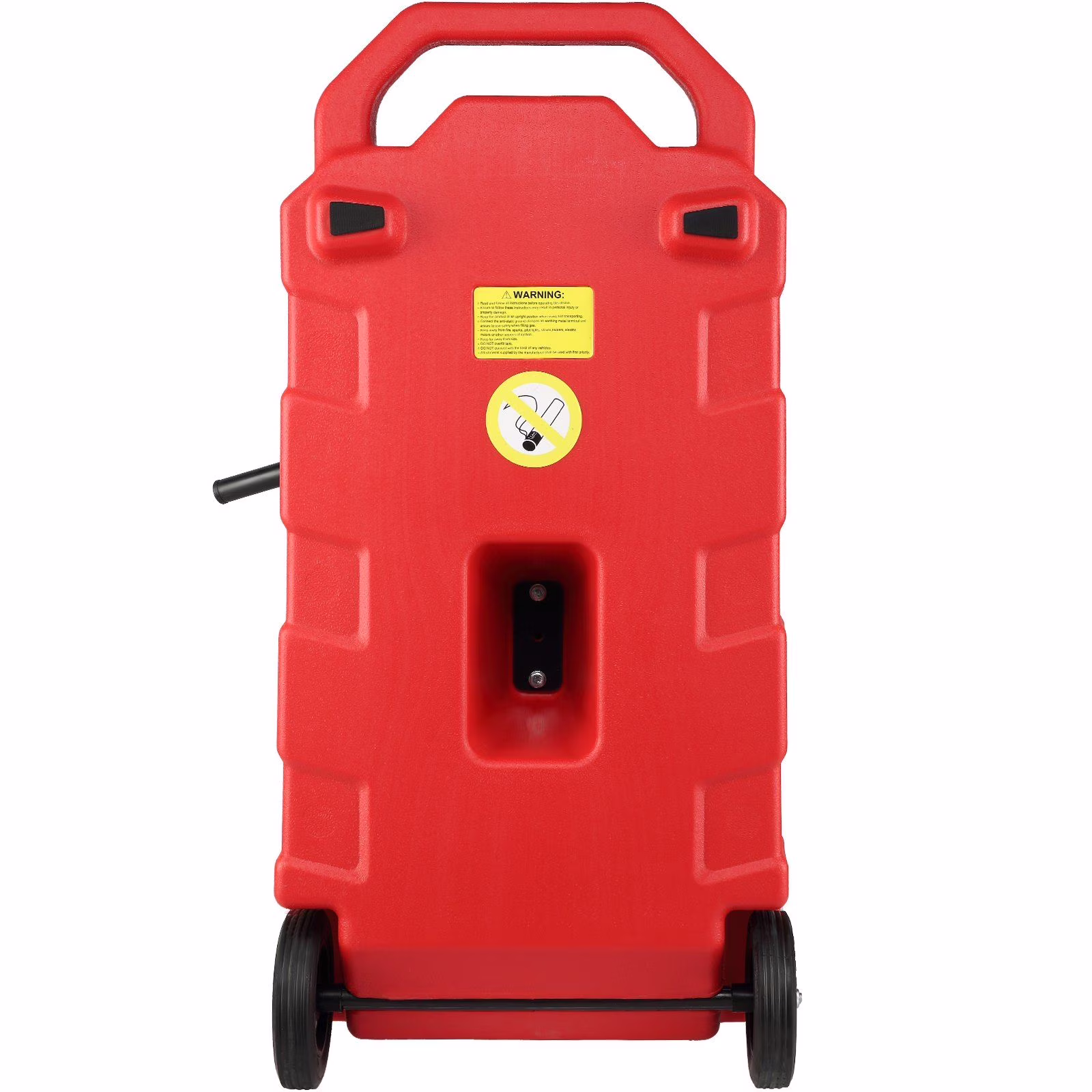 16-Gallon Fuel Caddy with Hand Pump 7.8 L/Min Flow Rate, Rubber Wheels Metal Hose Portable Gas/Diesel Storage Tank for Cars, Mowers, Boats, Tractors