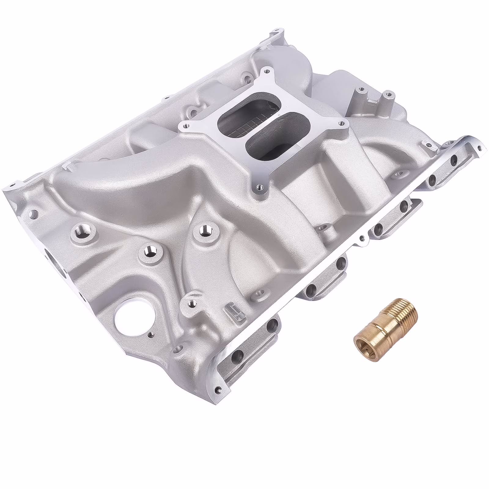Aluminum Dual Plane Intake Manifold Satin 7105 for Ford FE 390, 406, 410, 427 428ci