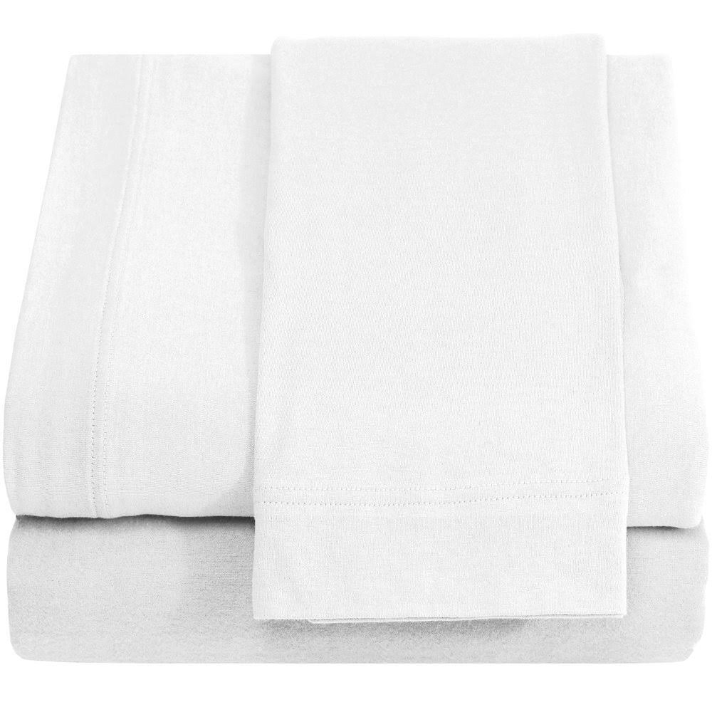Hospital Twin Extra Long 100% Cotton Jersey Sheet Set - Soft and Comfy - by Crescent Bedding -Twin XL White