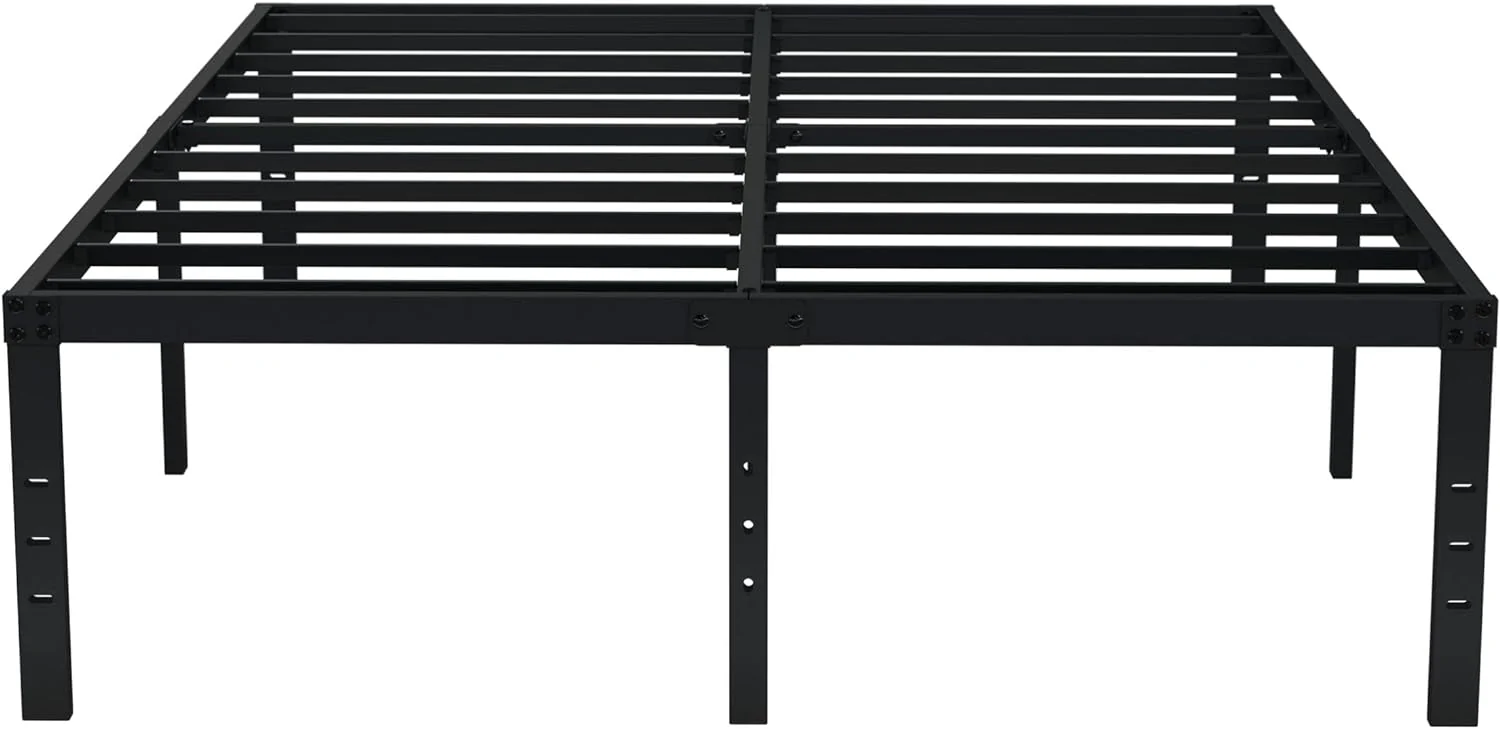 EMODA Queen Bed Frame No Box Spring Needed 18 Inch Heavy Duty Metal Tall Platform Bed Frame