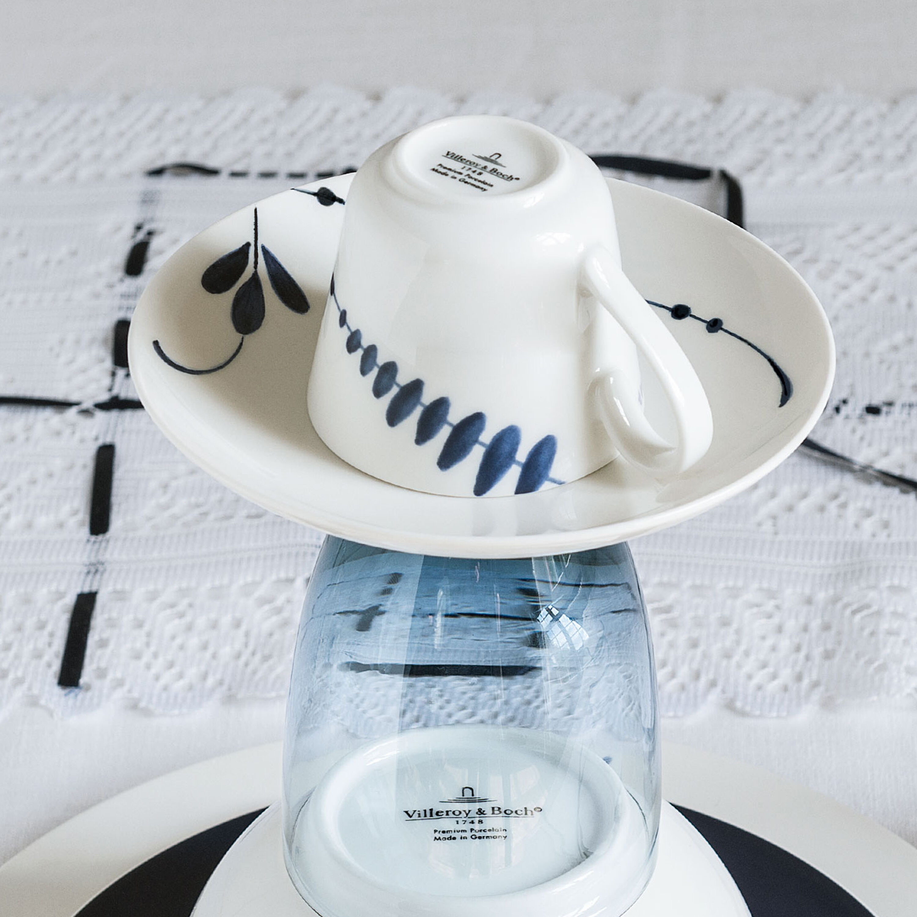 Vieux Luxembourg Coffee cup saucer - White, 5.9'', Premium Porcelain