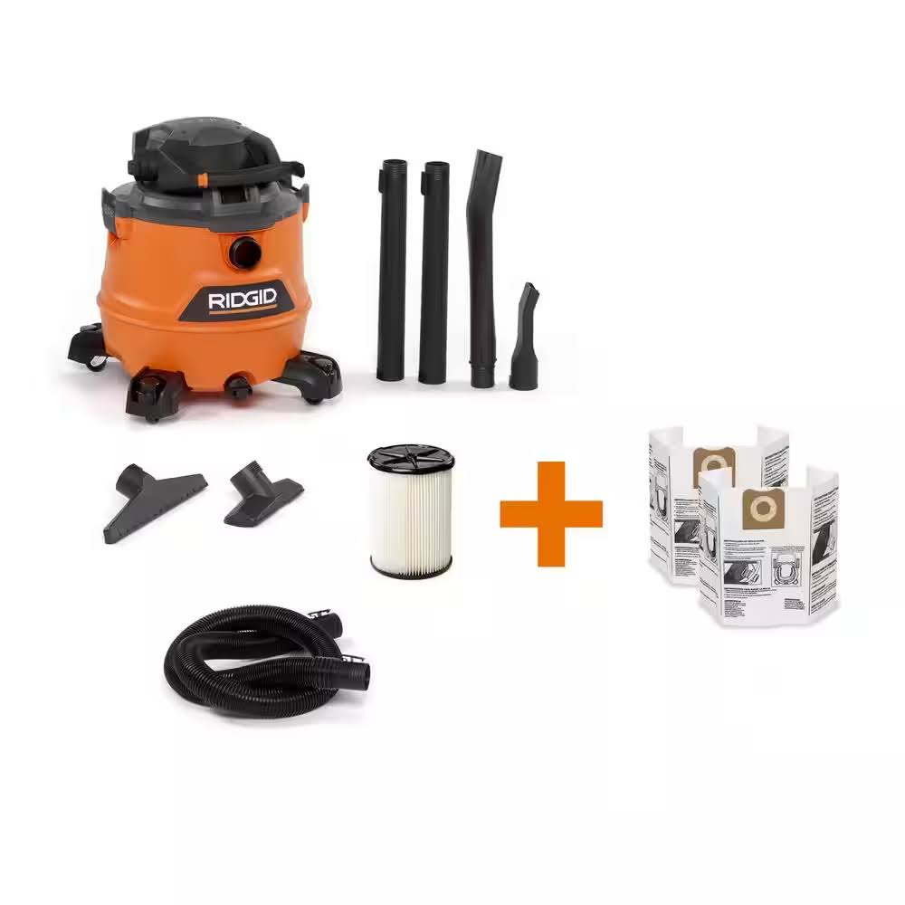 Ridgid 16 gal. 6.5-Peak HP NXT Wet/Dry Shop Vacuum with Detachable Blower, Filter, Dust Bags, Hose and Accessories