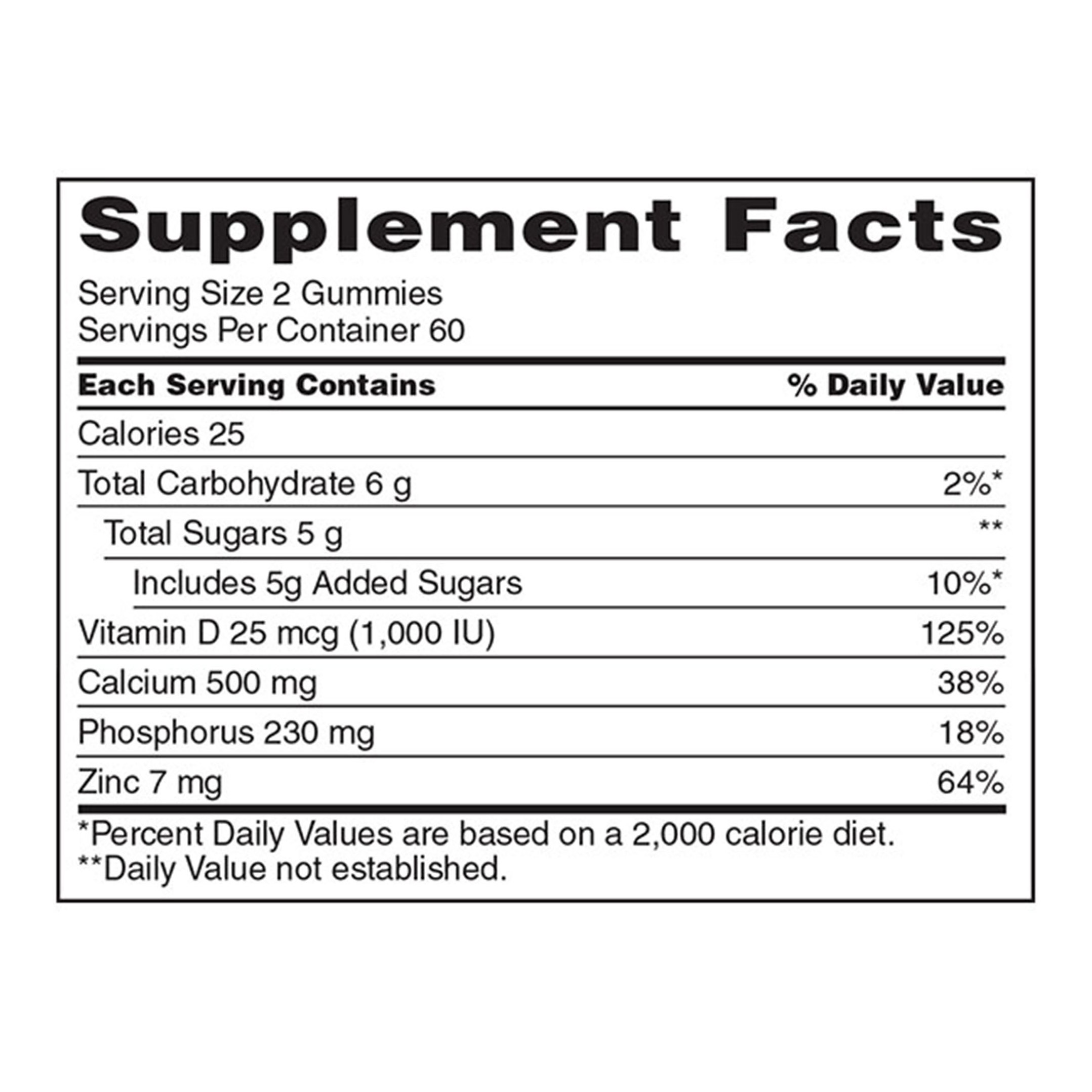 Kirkland Signature Calcium 500 Mg with D3 & Zinc, 240 Adult Gummies