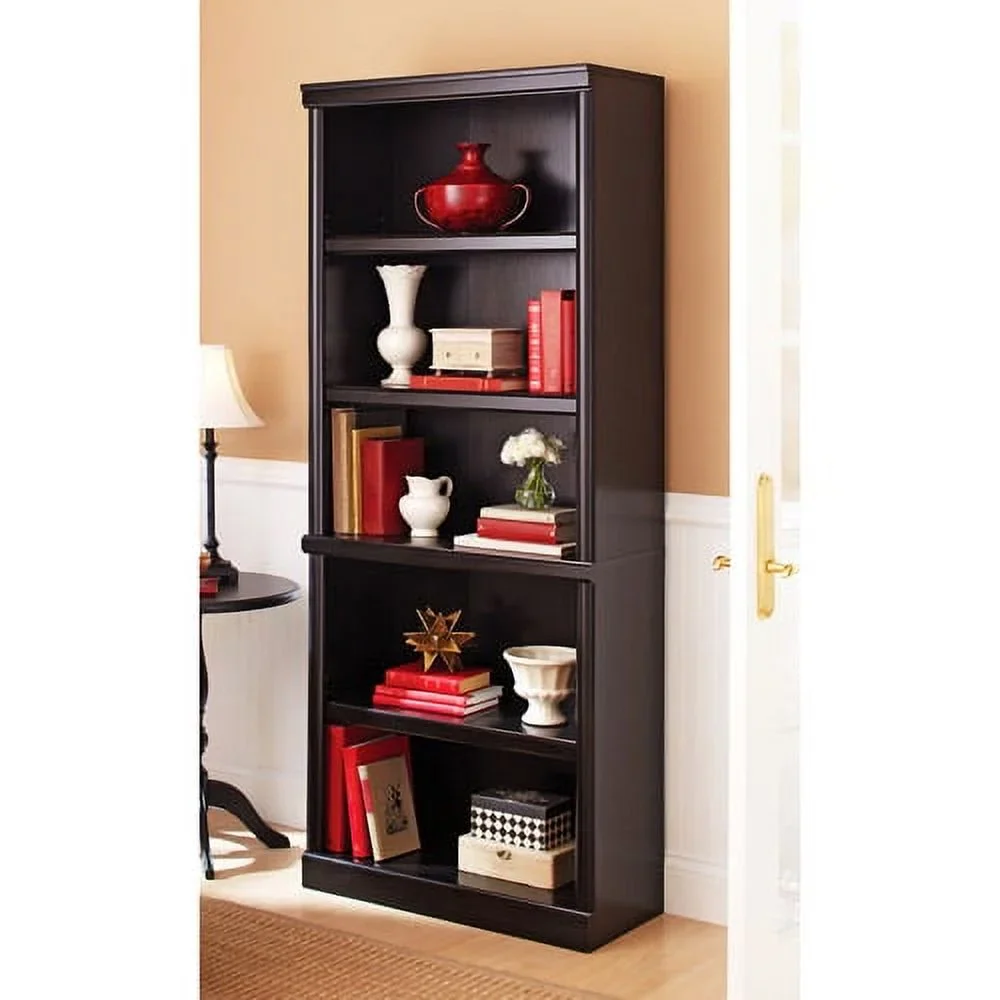 Better Homes & Gardens 71 Ashwood Road 5 Shelf Bookcase, Black Finish