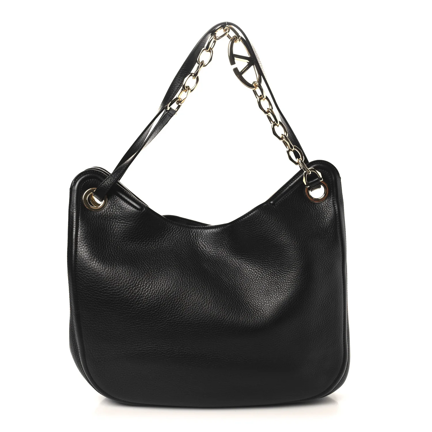 Nappa Maxi Vlogo Gate Hobo Bag Black