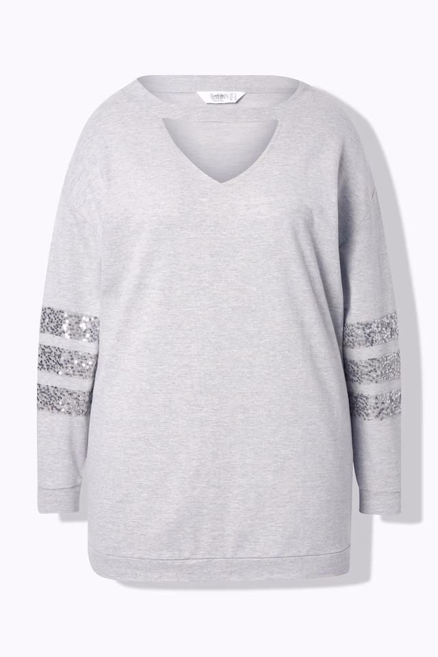 Loose fit sequined cut-out sweatshirt