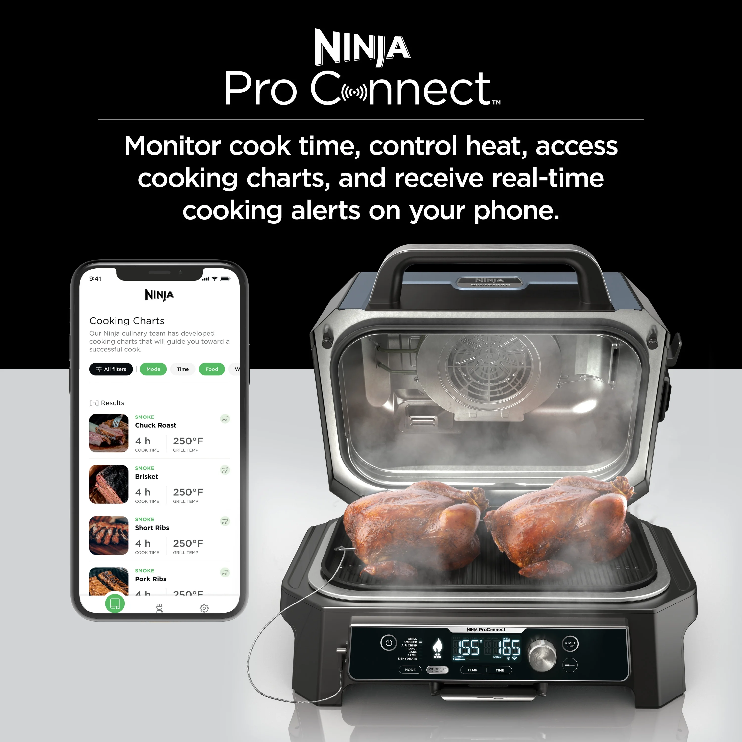 Woodfire ProConnect 20" 1760W Electric Outdoor Grill With Digital Display - Image 6