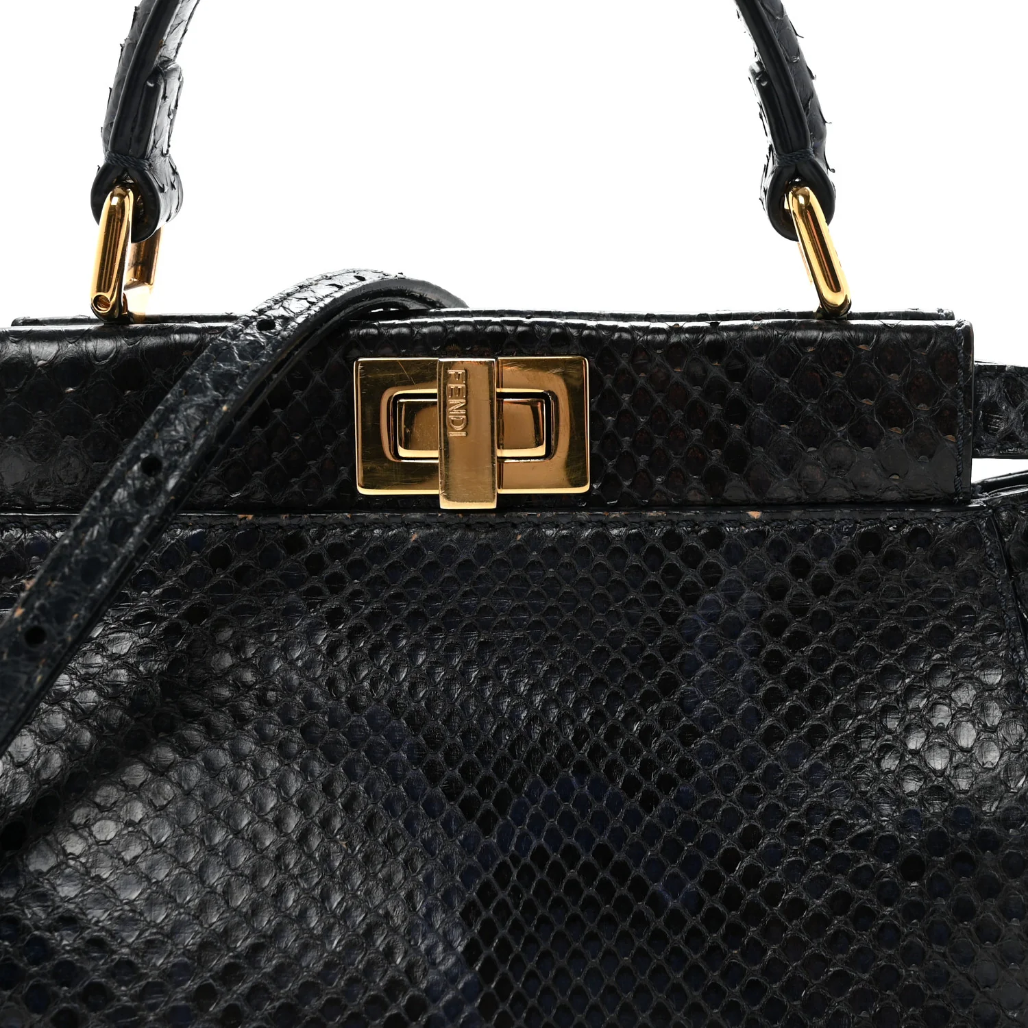 Python Shiny Nappa Mini Peekaboo Iconic Satchel Blue Jeans