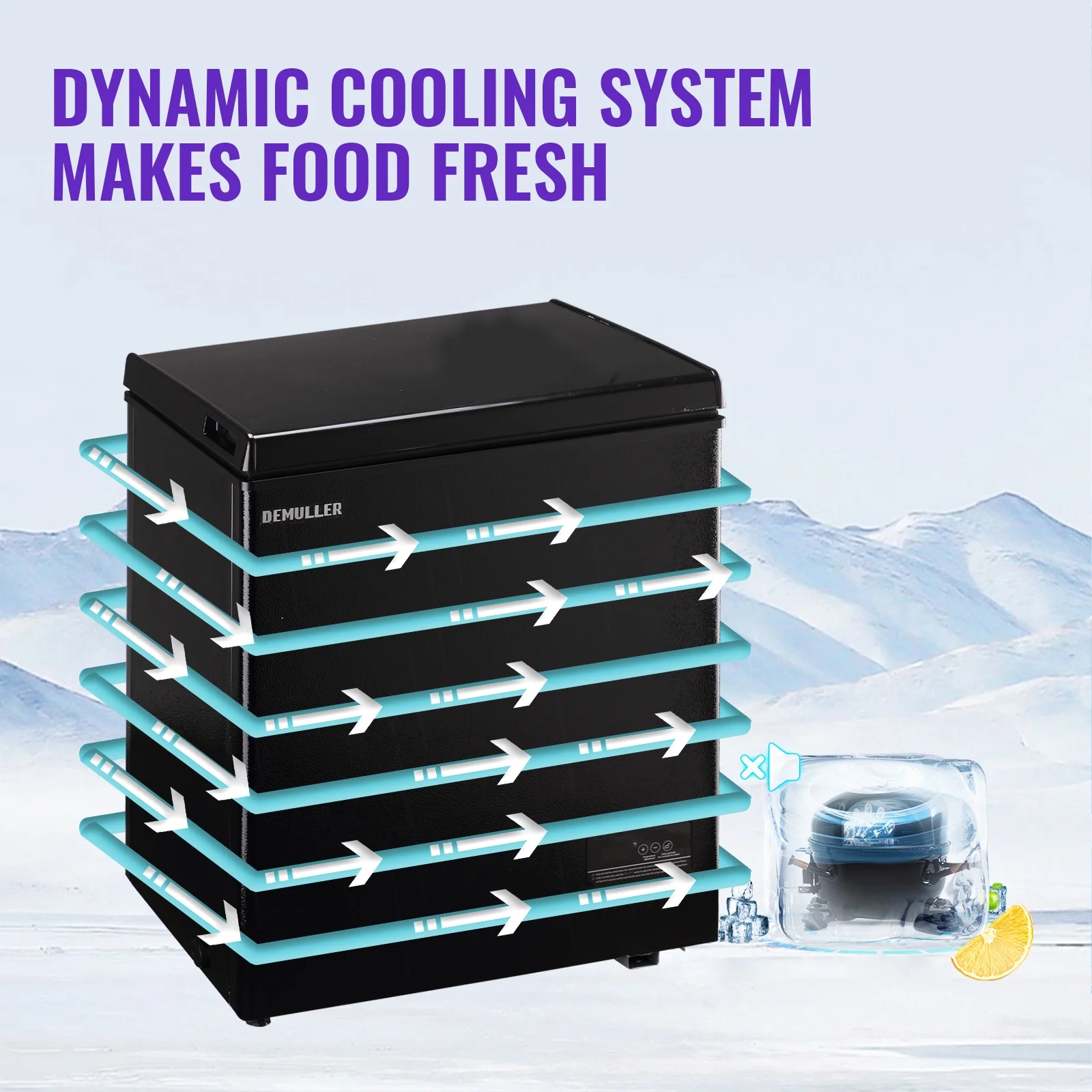 4.0 Cu.ft Deep Freezer Top Open Door Compact Freezer with 2 Removable Storage Baskets Black(4.0 CU.FT/BLACK) - Image 9